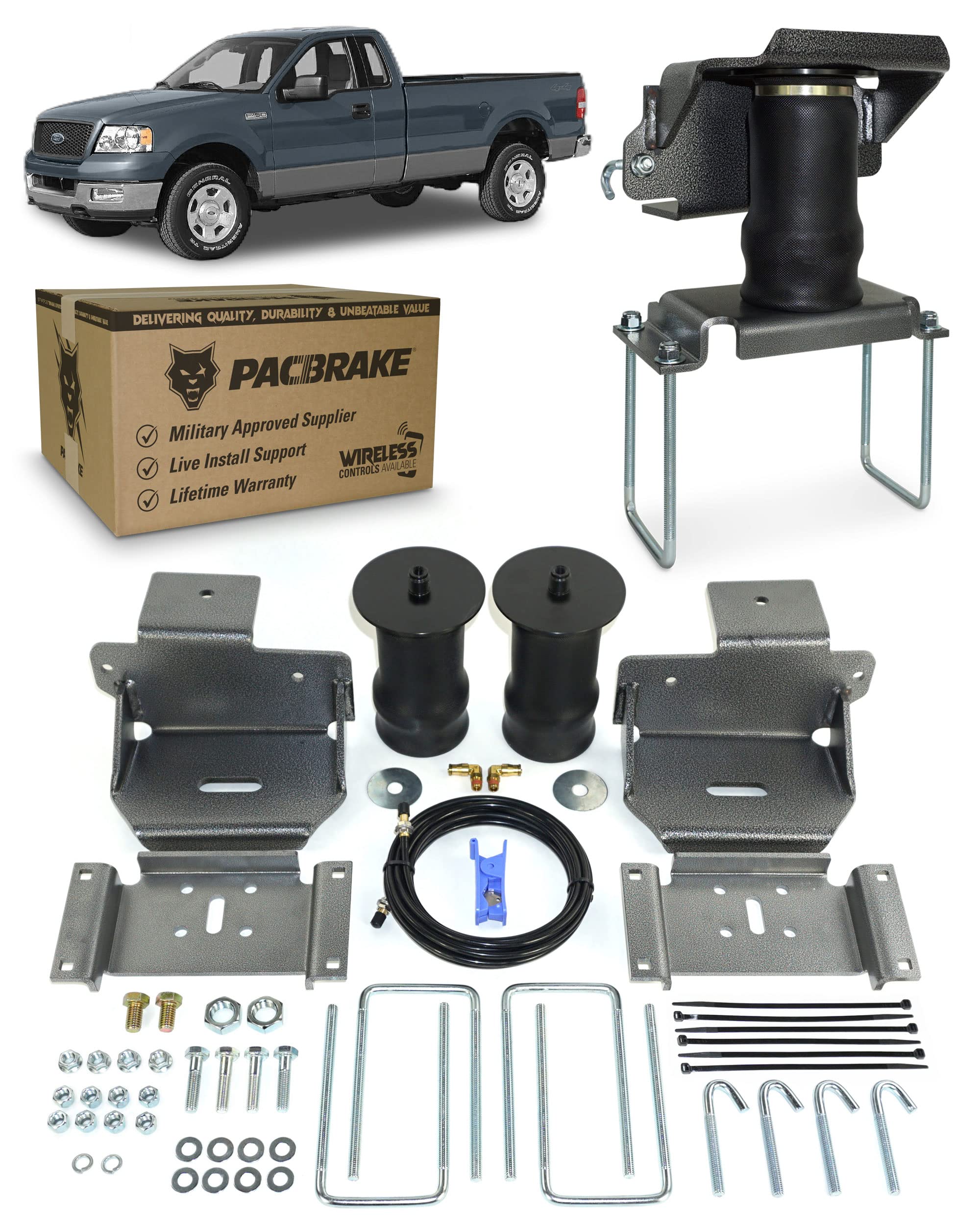 Pacbrake ALPHA HD HP10153 Rear Air Suspension Kit Compatible with Ford F-150 2004-2009