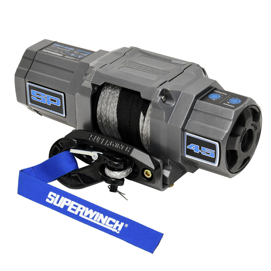 SP SUPERWINCH 45, 4500 lb Capacity, Roller Fairlead, 10 ft Remote, 1/4 in x 40 ft Steel Rope, 12V, Kit