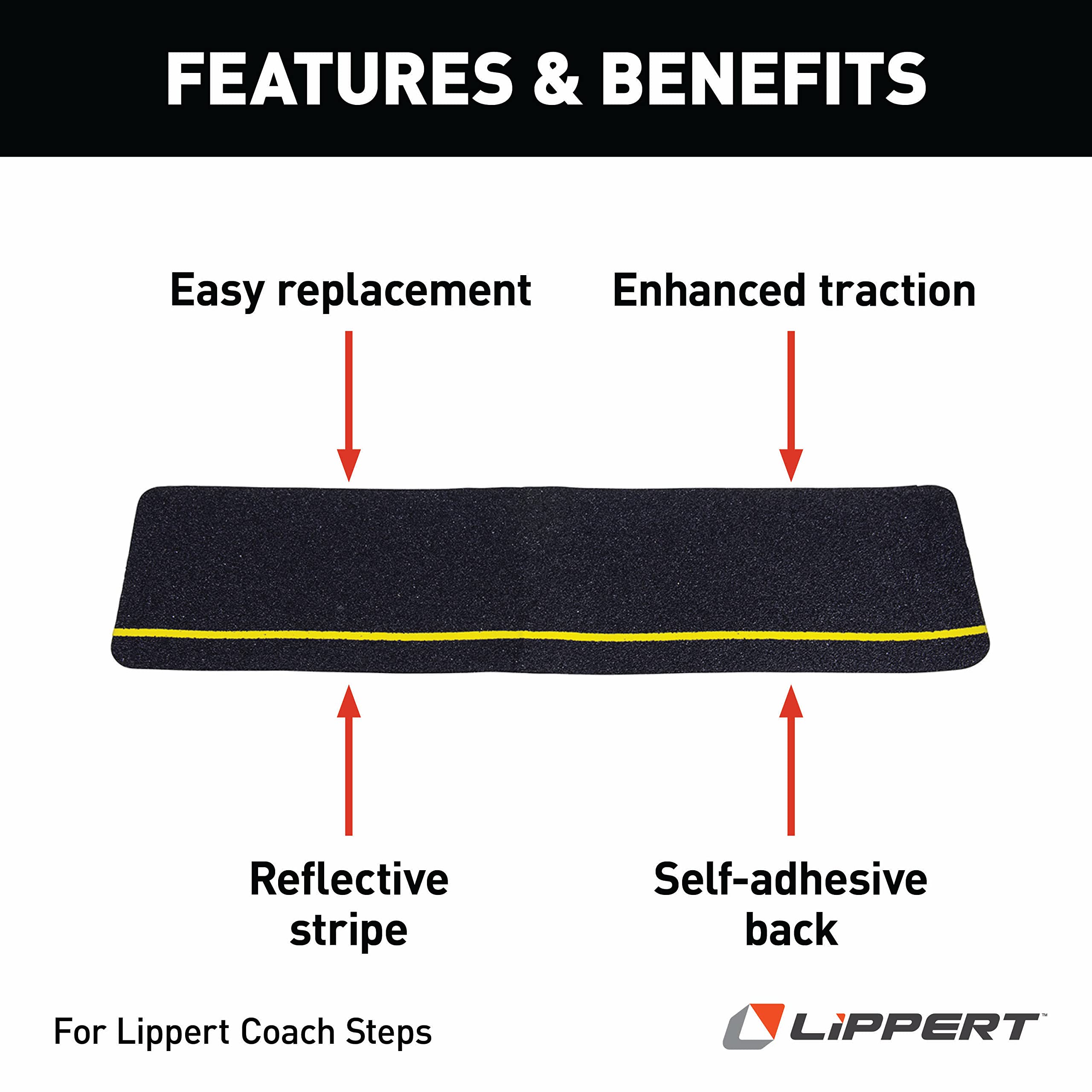 Kwikee Non-Skid Reflective Tape for 5th Wheel RVs, Travel Trailers and Motorhomes Step