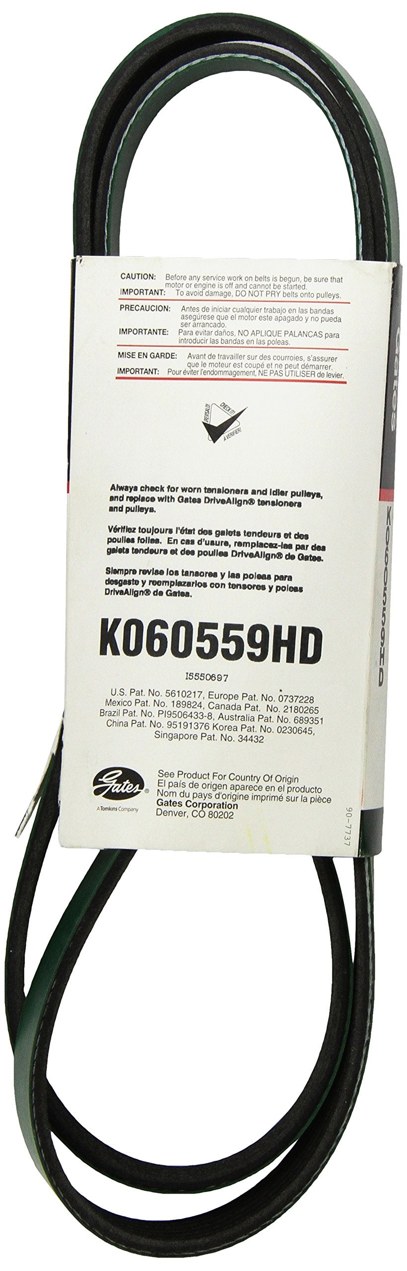 Gates Fleet Runner K060559HD Heavy Duty Micro V Serpentine Drive Belt