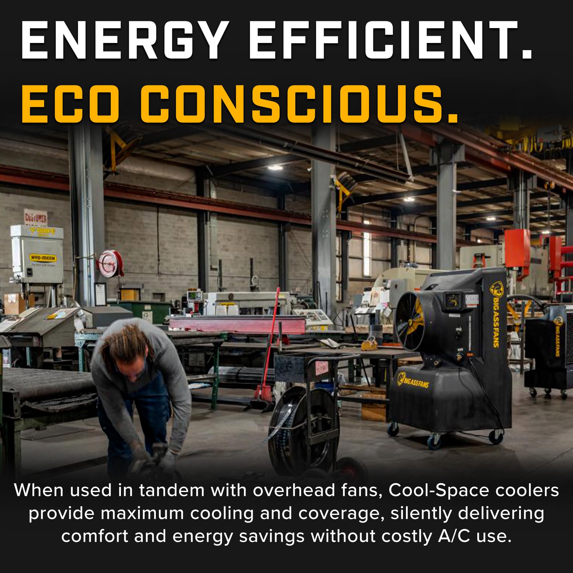 Cool-Space 350 - Big Ass Fans - Portable Evaporative Swamp Cooler, Indoor and Outdoor Use, 16 Gallon Capacity, Variable Speed for Ultimate Cooling in Workshops and Garages
