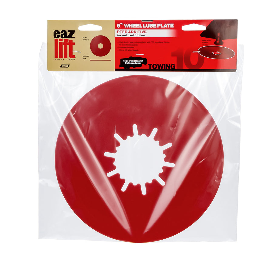 Camco 10” EAZ-Lift Premium 5th Wheel Camper/RV Lube Plate - Features No Tool Installation & Protects Against Friction and Wear - Crafted w/PTFE (44668)