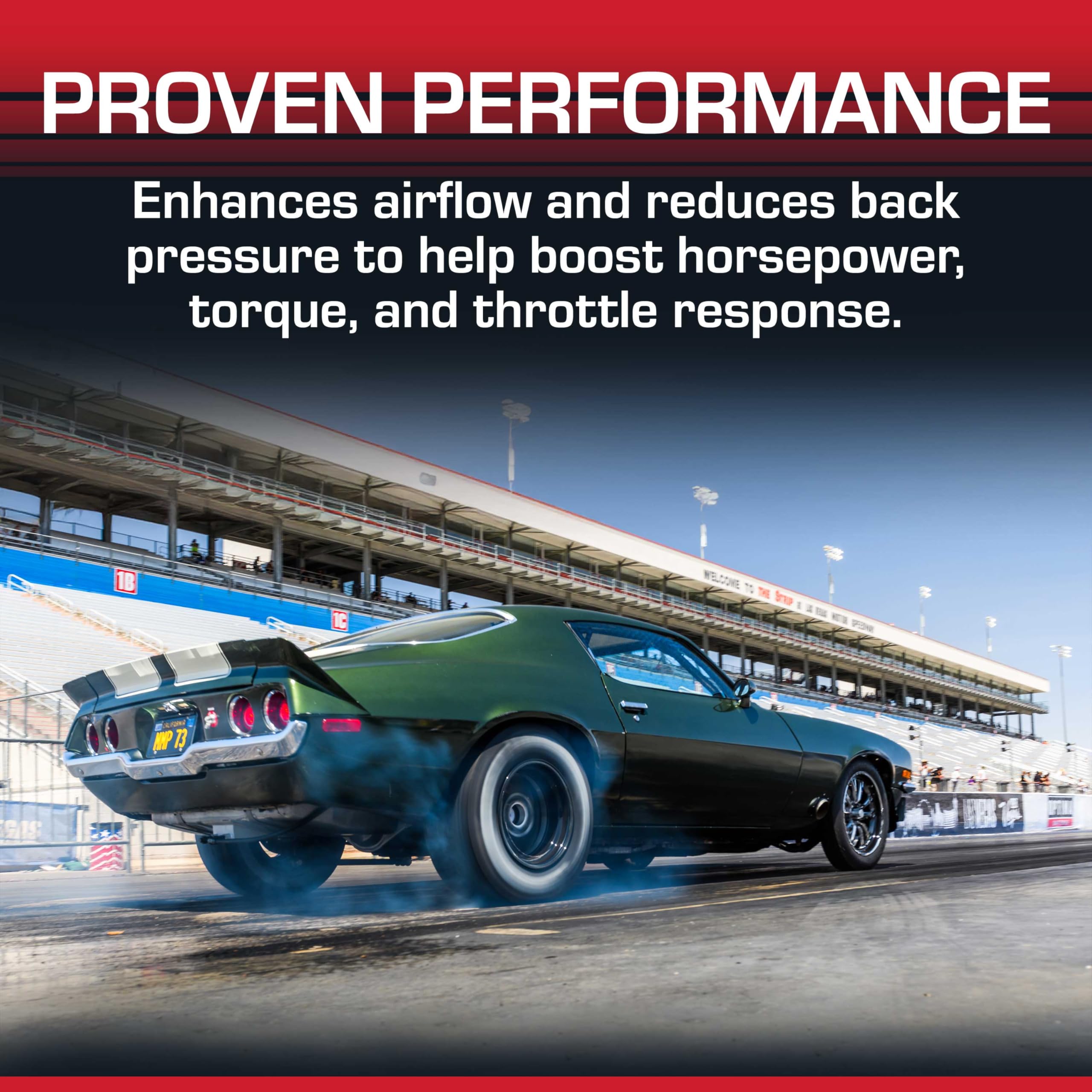 Flowmaster Super 10 Muffler Series – 3.00" Center In / 2.50" Dual Out – Race-Inspired Sound – 409 Stainless Steel – Ideal for Muscle Cars, LS Swaps, Drag Cars & Off-Road Builds (8430152)