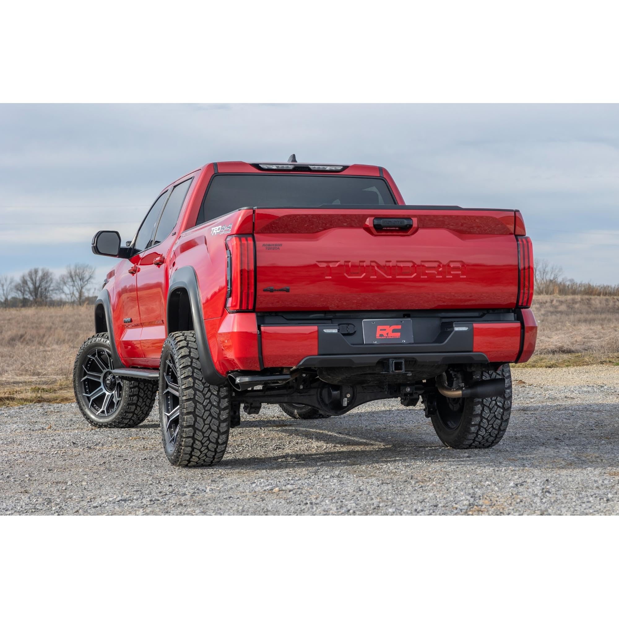 Rough Country Running Boards OV2 for Toyota Tundra (2022-2025) Crew Cab - Contoured Side Step Bars, Easy Bolt-On Install