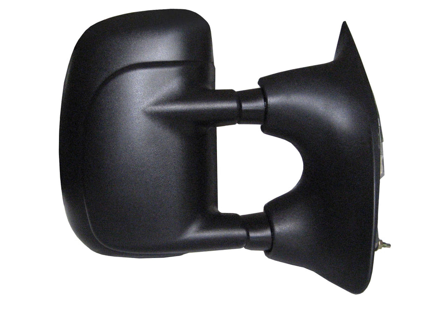 K Source Extendable Passenger Side Towing Mirror for 2000-2005 E Series, 1999-2007 F Series, Textured Black, Manual, Adjustable, Dual Lens, Convex Mirror, Foldaway