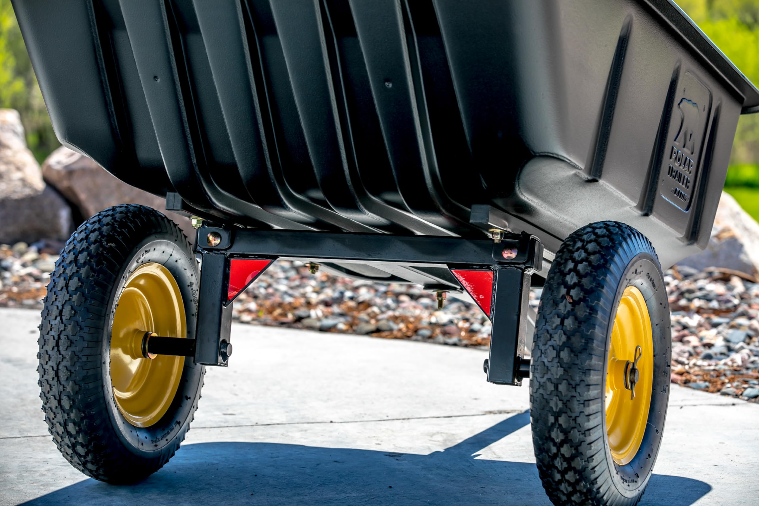Heavy-Duty Polar Trailer 9393 LG7 ATV/UTV Hauling Trailer – 600 lb Capacity, Tilt Dump Frame & Rustproof Tub for Outdoor Work (10 Cu. Ft, Black)