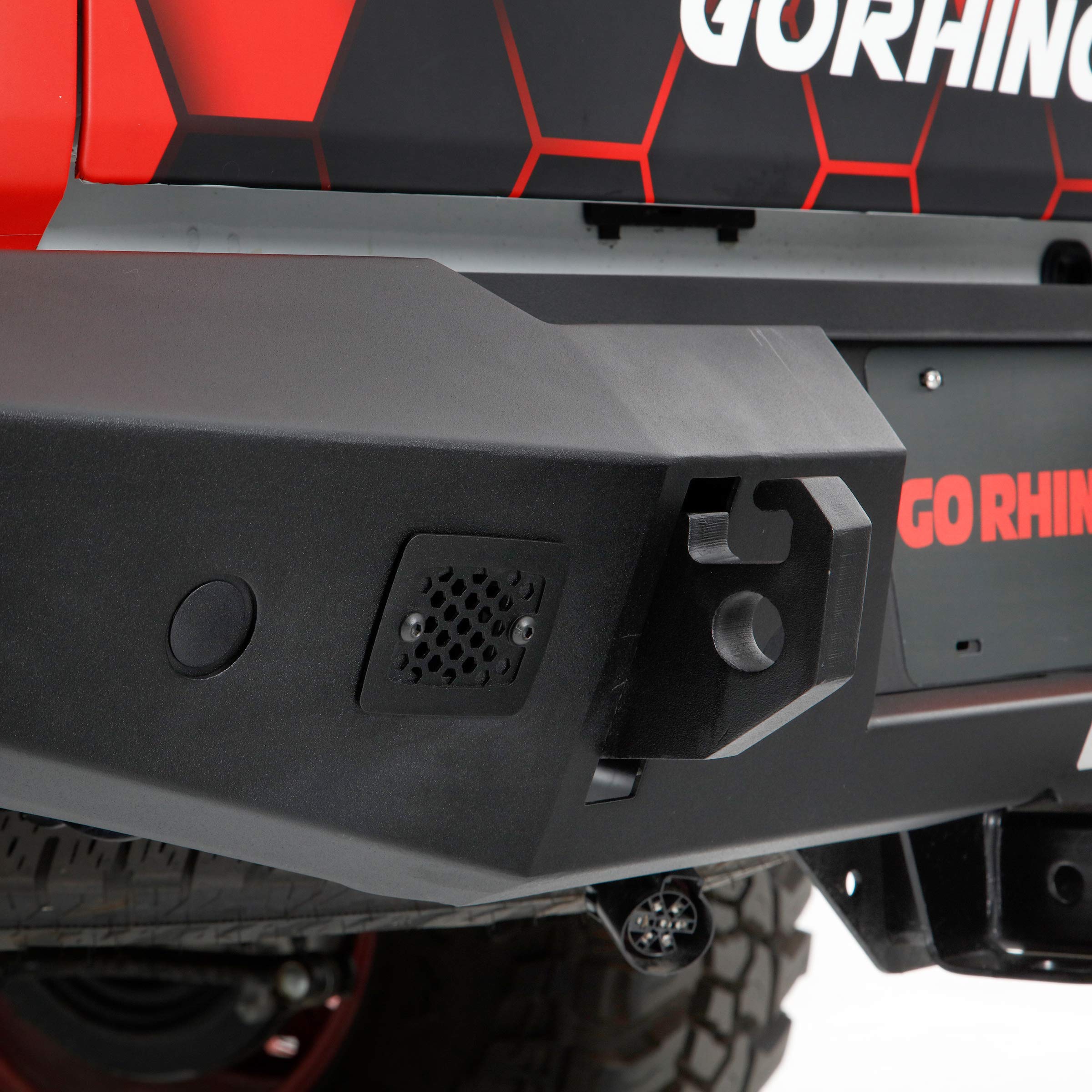 Trailline Go Rhino Full Width Rear Bumper | Mild Steel, Textured Black | 273120T | Fits 2020 - 2024 Jeep Gladiator JT, 4-Door (Compatible with factory hitch)