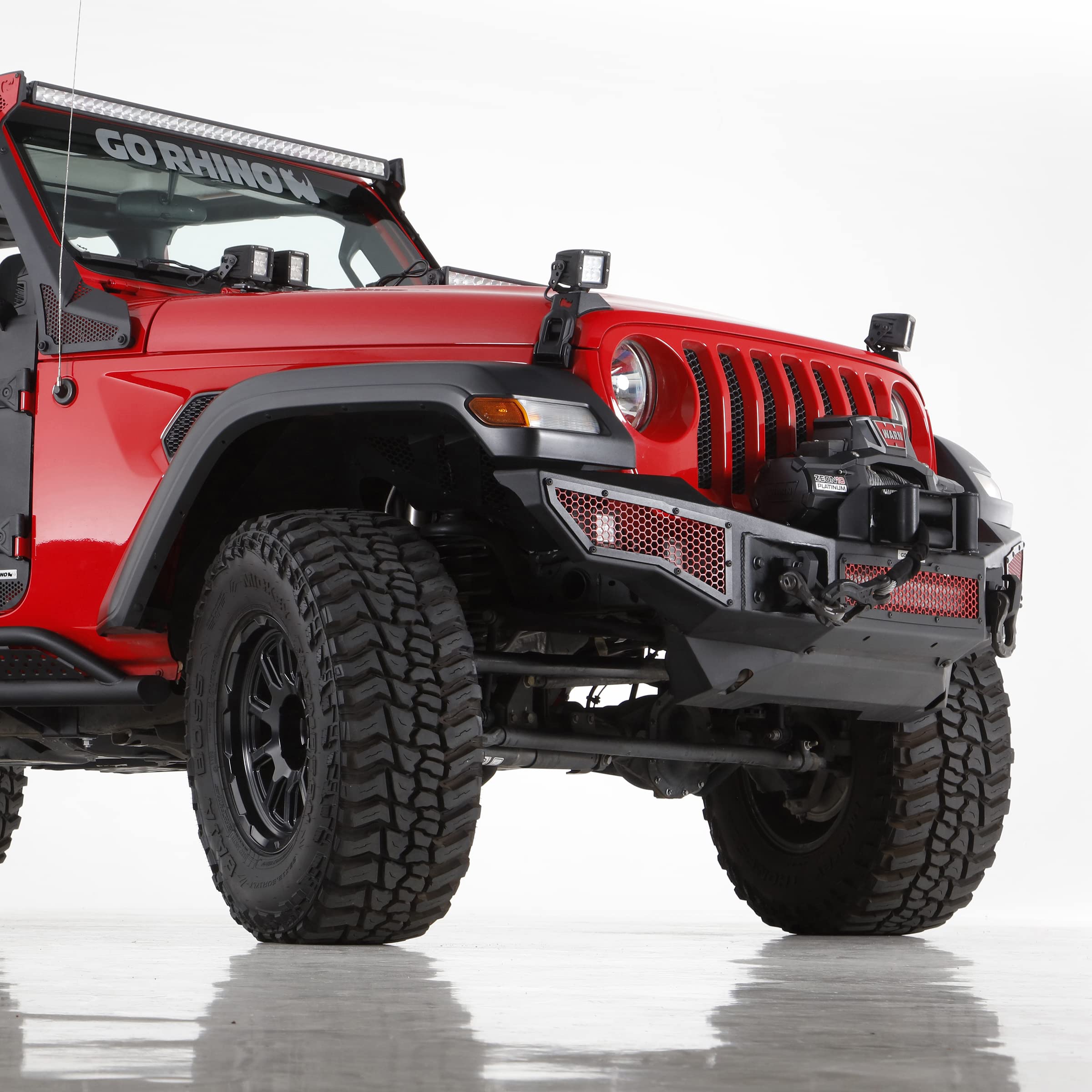 Rockline Go Rhino Lower Skid Plate | Galvanized Steel, Textured Black | 332110T | Fits 2007-2018 Jeep Wrangler JK, 2-Door or 4-Door