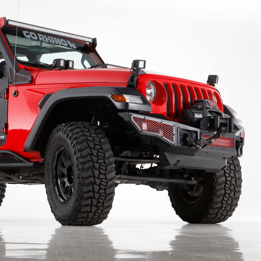 Rockline Go Rhino Lower Skid Plate | Galvanized Steel, Textured Black | 332110T | Fits 2007-2018 Jeep Wrangler JK, 2-Door or 4-Door