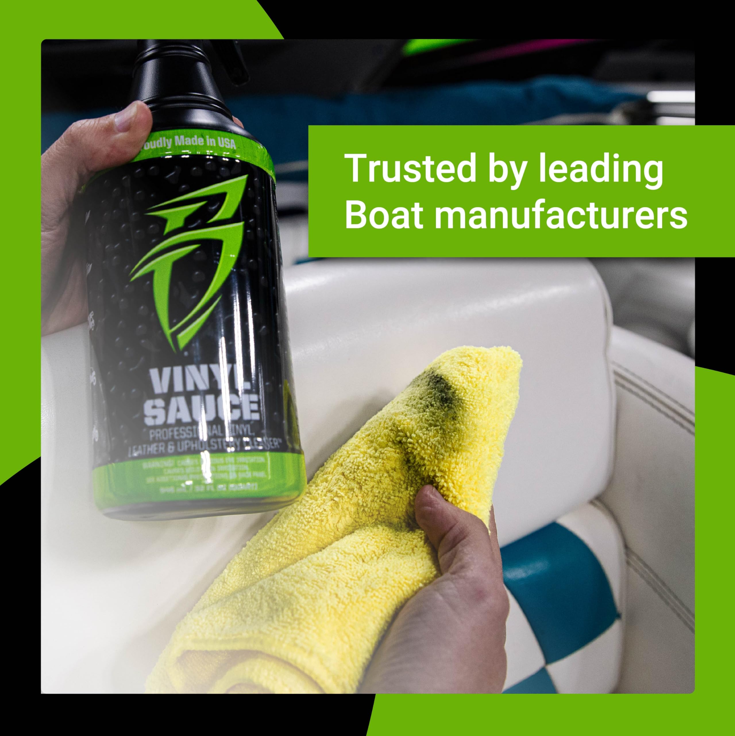 Boat Bling Vinyl Sauce VS-0128 Premium Vinyl and Leather Cleaner, Gallon Refill, Black, 1 Gallon, for Boats, RVs, Powersport Vehicles and More