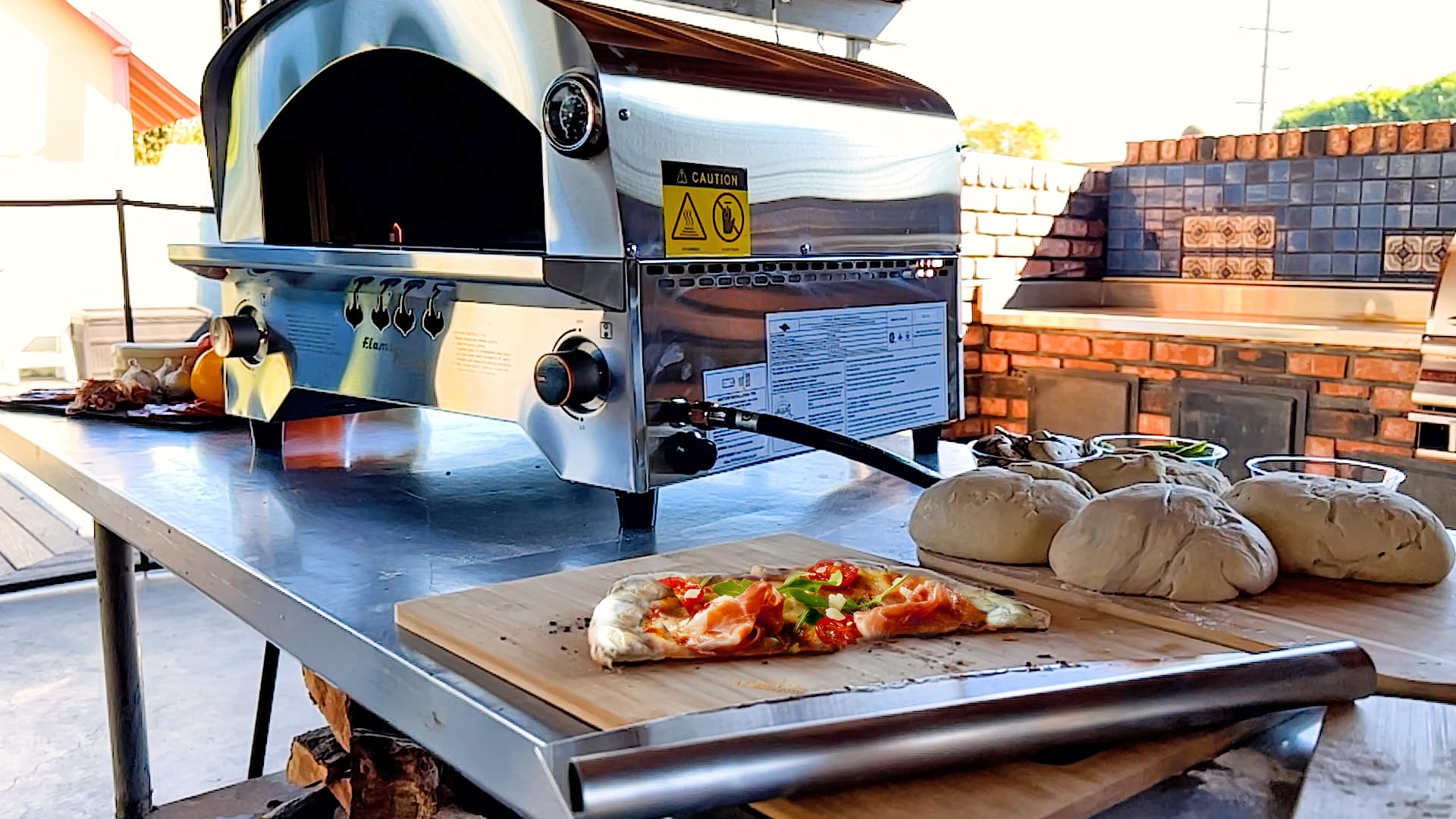 Flame King Outdoor Pizza & Food Propane Gas Oven for Camping, Backyard, Tailgating