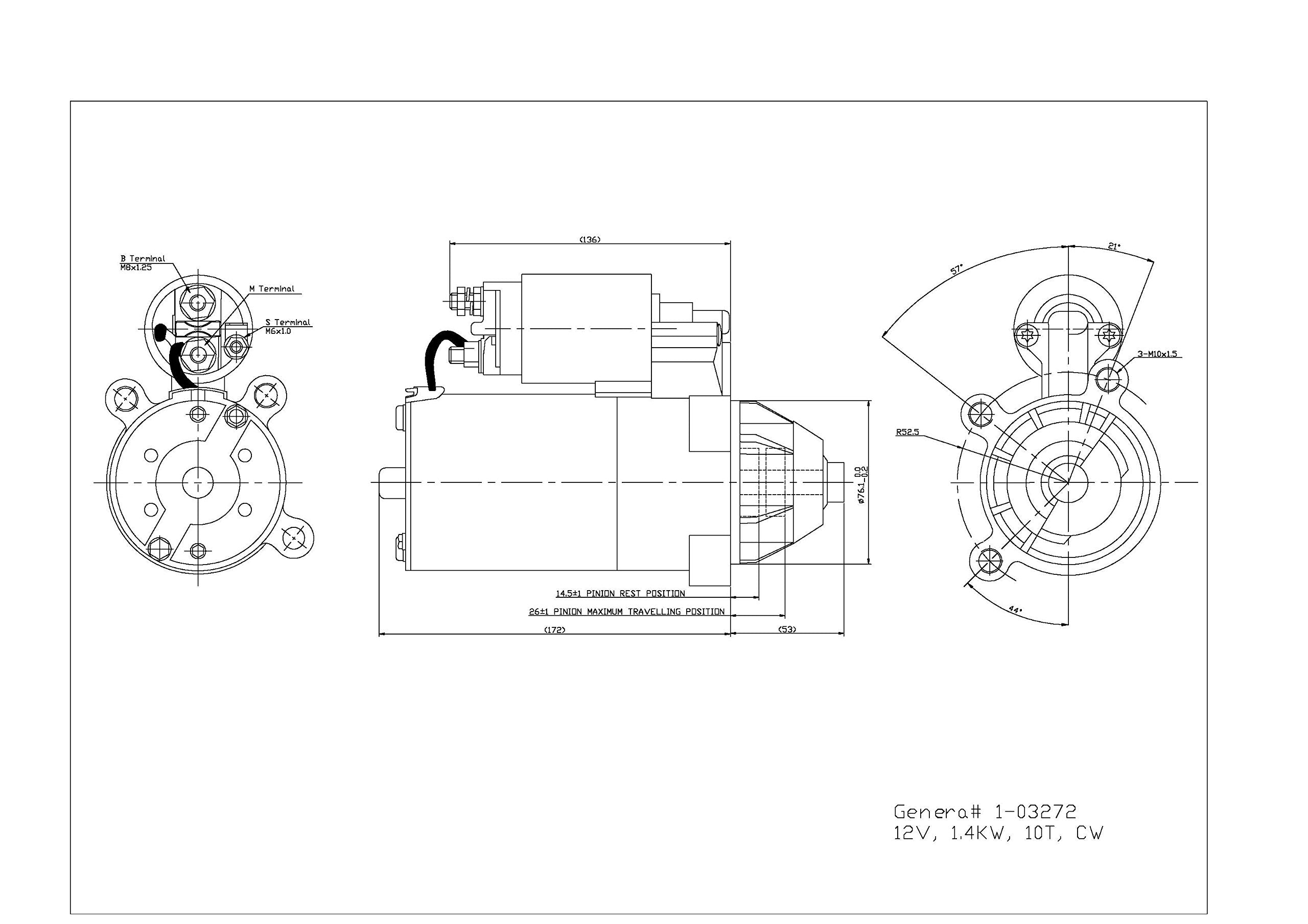 Starter Motor TYC 1-03272 Compatible with 1997-2008 Ford Ranger
