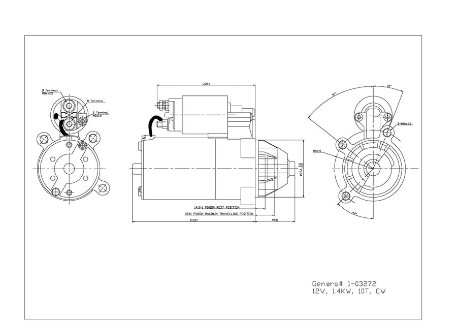 Starter Motor TYC 1-03272 Compatible with 1997-2008 Ford Ranger