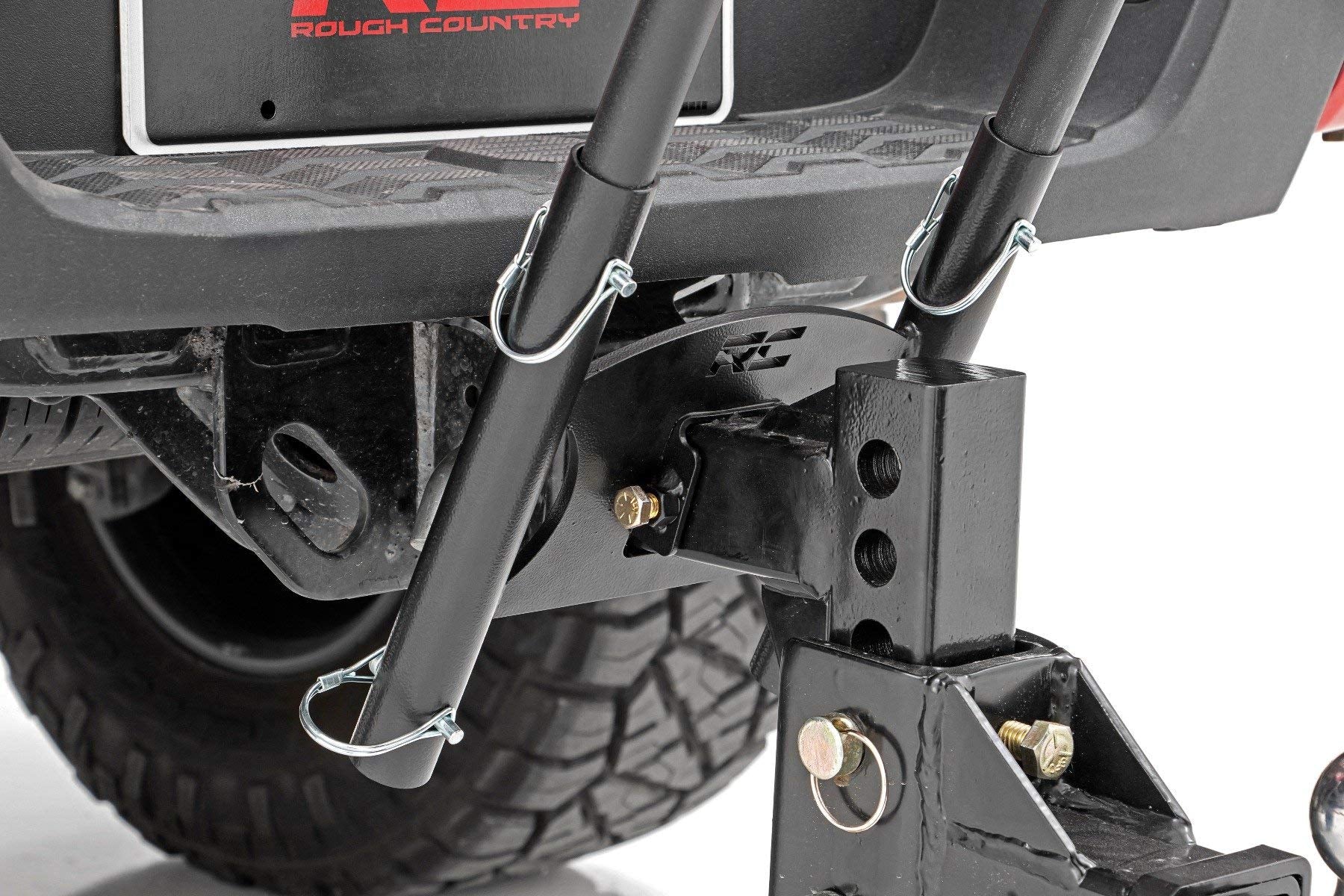 Rough Country 2" Hitch Universal Dual Flag Pole Holder w/Flag Poles - 117504
