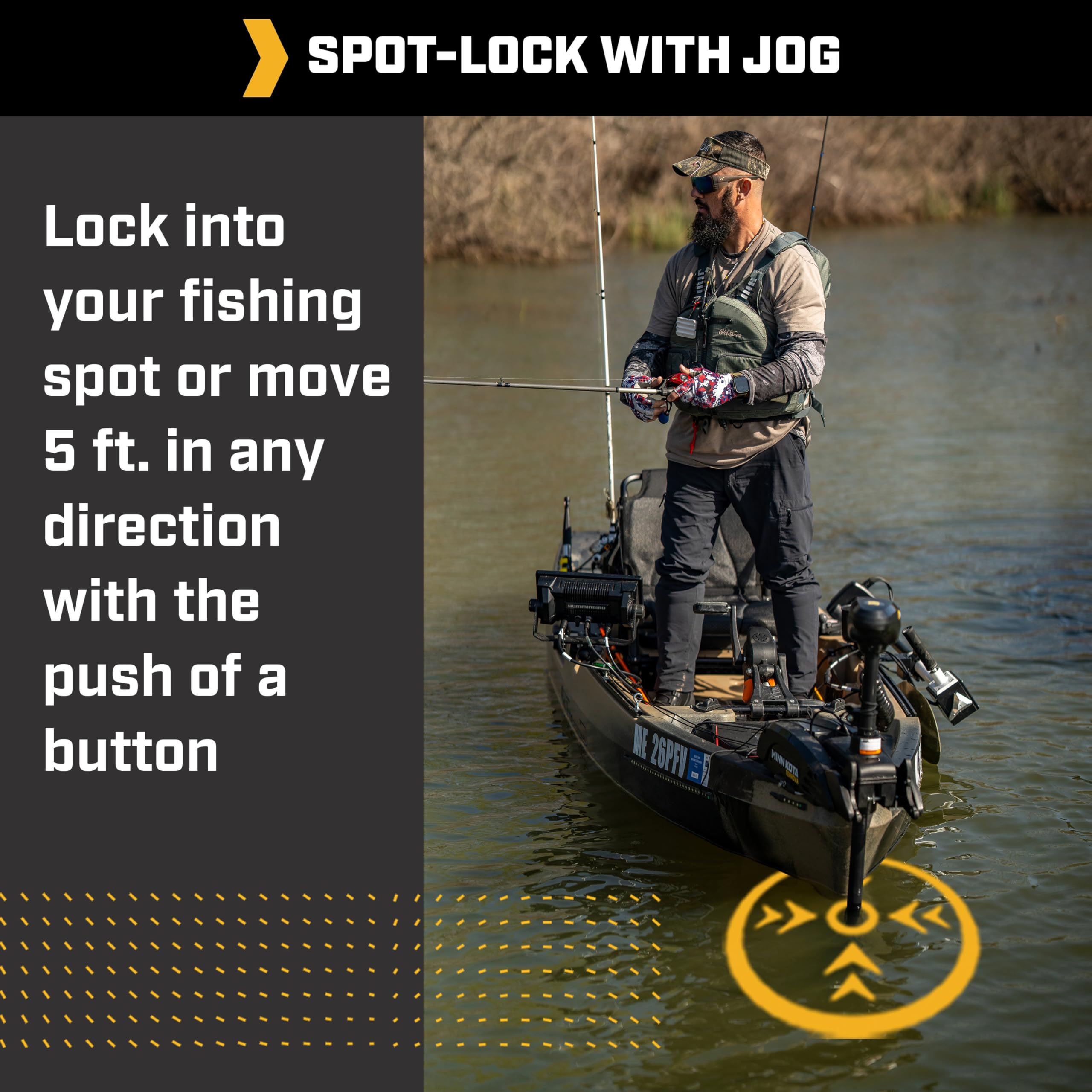 Kayak Minn Kota Terrova Bow-Mount Electric Trolling Motor with GPS – 55 Lb. Thrust, 36 in. Shaft, Freshwater