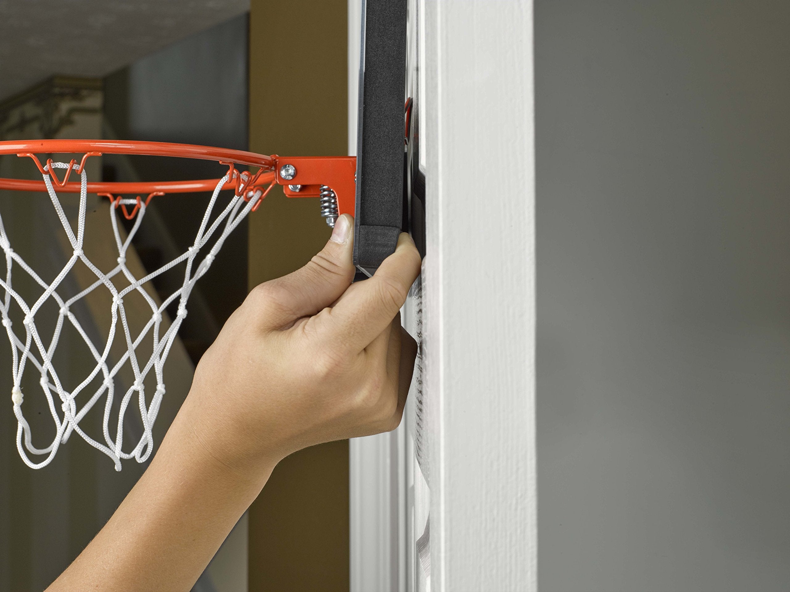 LED Light-Up Silverback Over the Door Mini Basketball Hoop - 18" - Includes Mini Basketball and Air Pump
