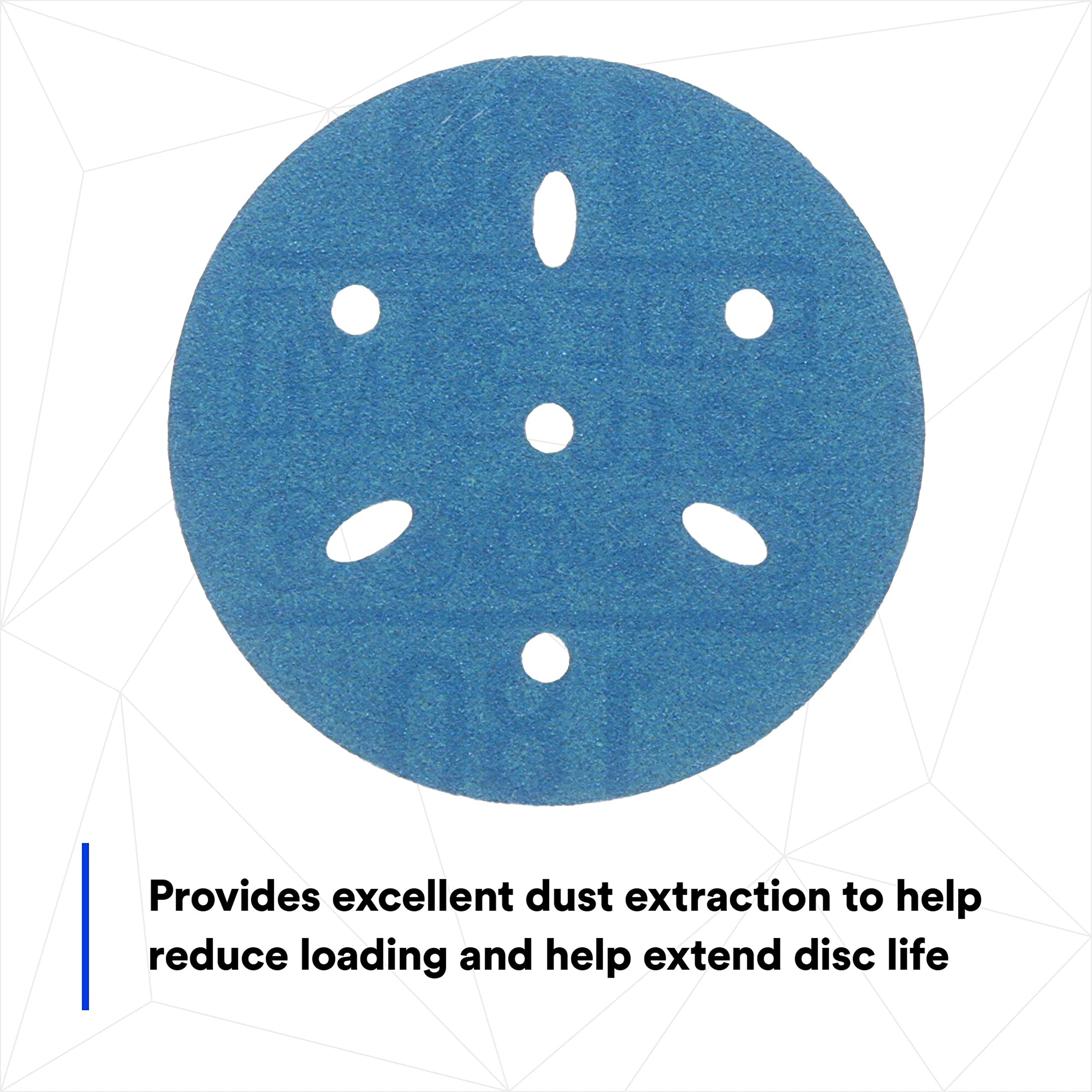 3M Hookit 3M-36146 Blue Abrasive Disc Multi-hole, 3, 180 Grade
