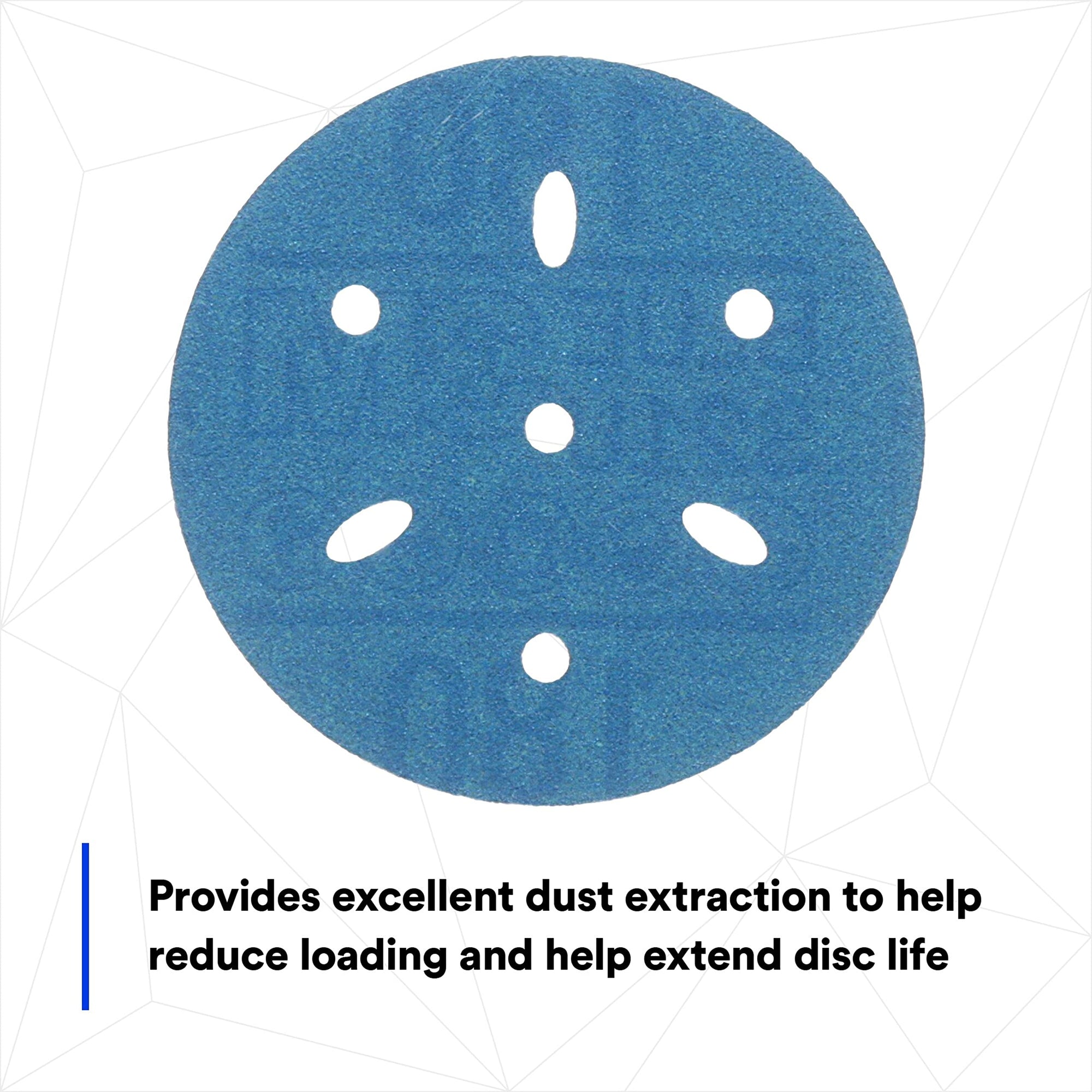 3M Hookit 3M-36146 Blue Abrasive Disc Multi-hole, 3, 180 Grade