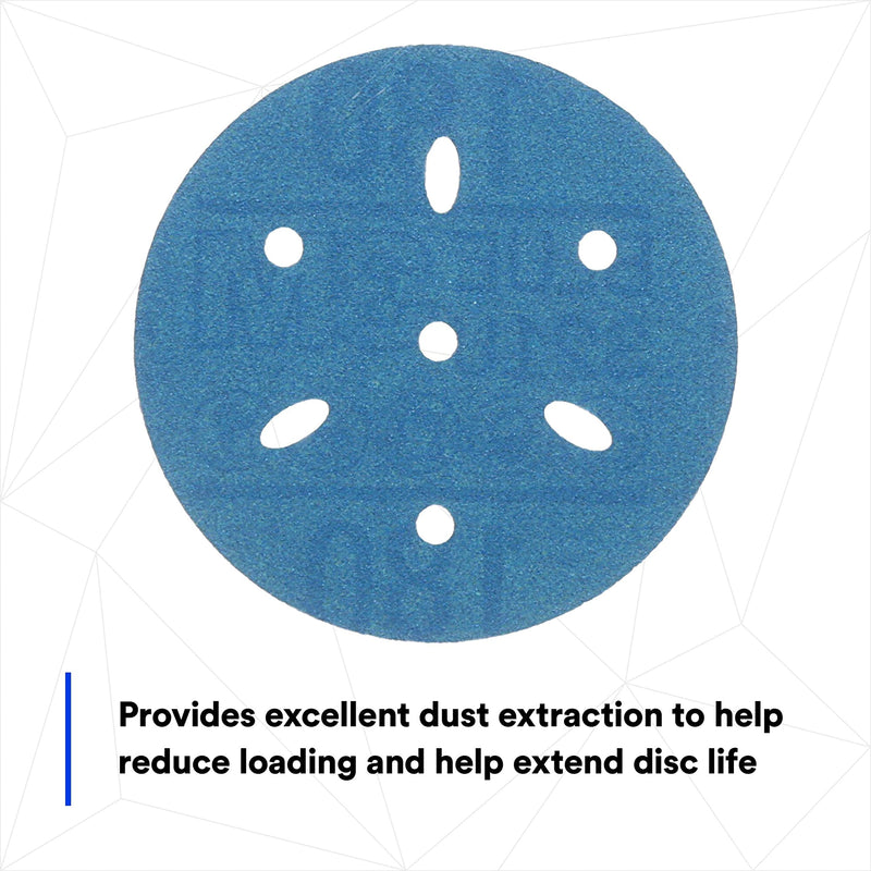 3M Hookit 3M-36146 Blue Abrasive Disc Multi-hole, 3, 180 Grade