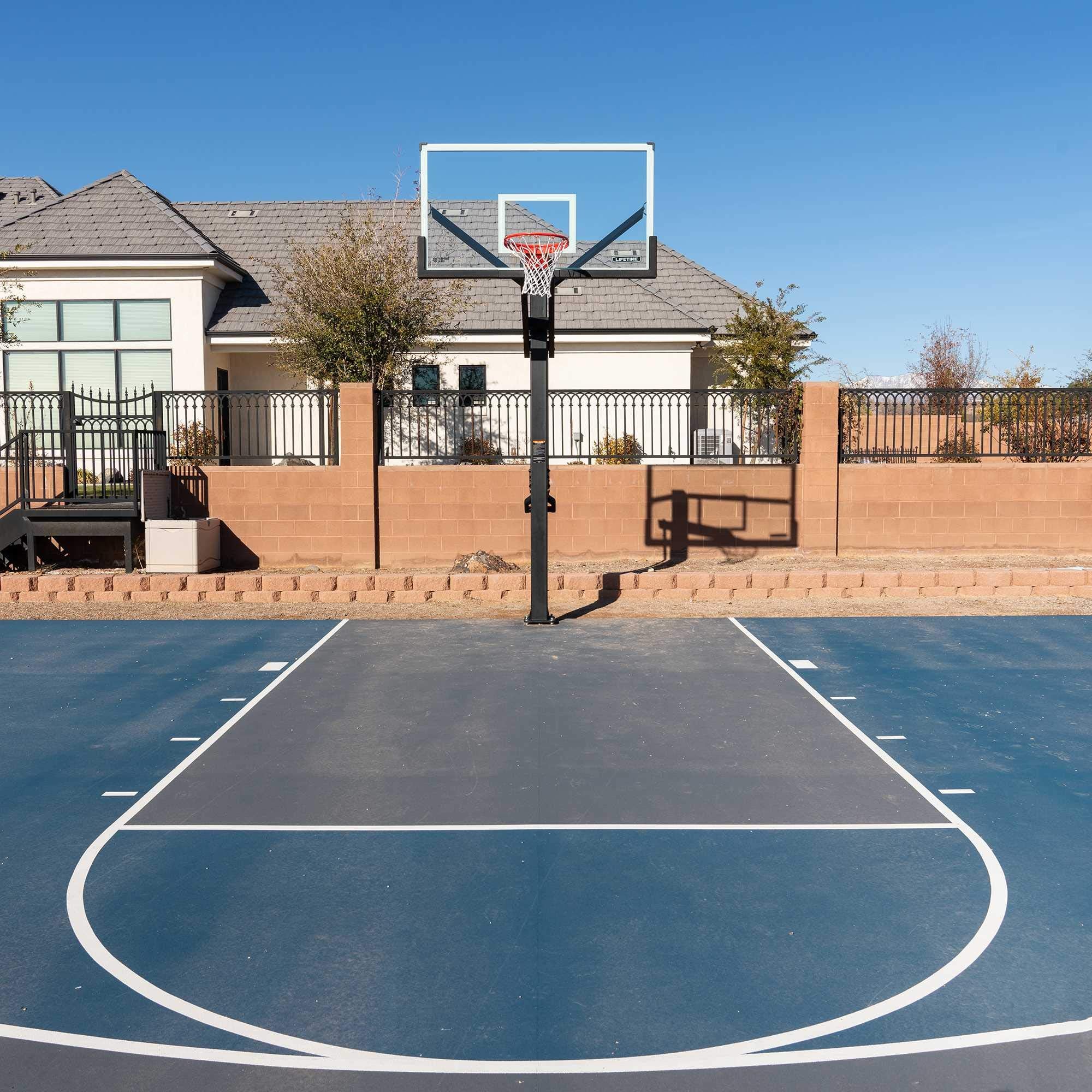 Mammoth 72" Lifetime Deluxe In-Ground Basketball Hoop, Mammoth Lift Adjustable Height, Tempered Glass Backboard Bolt Down System