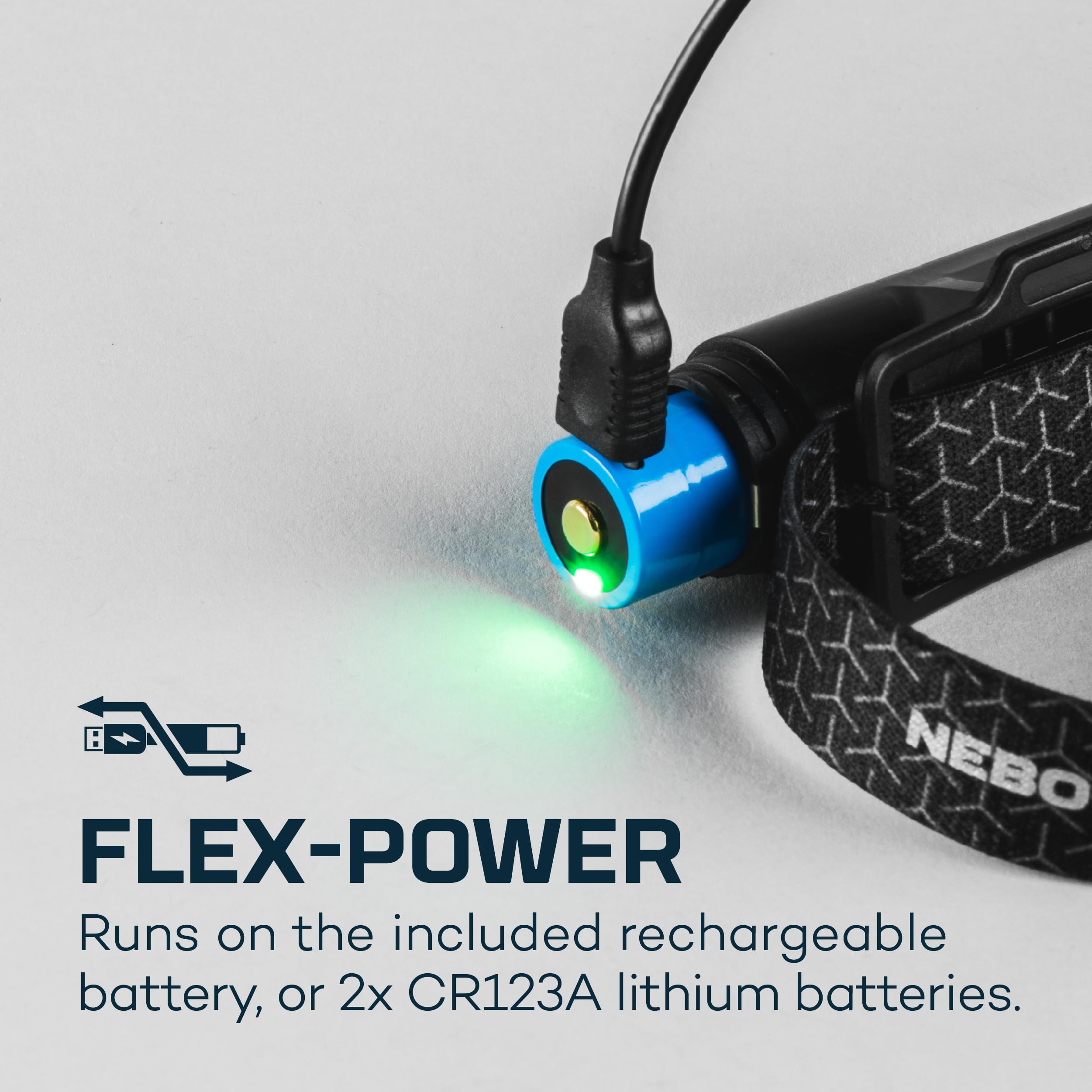 NEBO Powerful Einstein 1000 Lumen Headlamp with Flexpower, Compact Low-Profile Headlamp with 5 Light Modes, Black