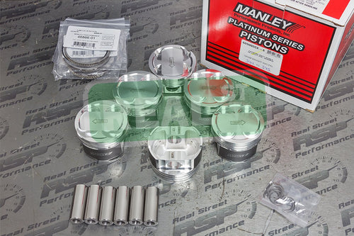 609005CE-6 Manley Piston Kit Set (93-98 Toyota Supra Turbo (2JZGTE) 86.5mm +5mm Bore 9:1 Dish with Ring), 1 Pack