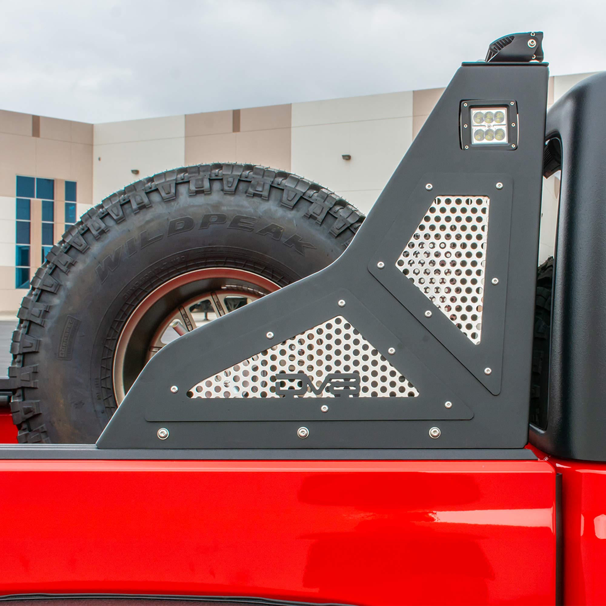 Chase Rack for The Jeep Gladiator JT 2020-2025 | Mounts 3-Inch LED Cube Lights, 50-Inch Single Row LED Light Bar, 10-Inch Single Row LED Light Bar