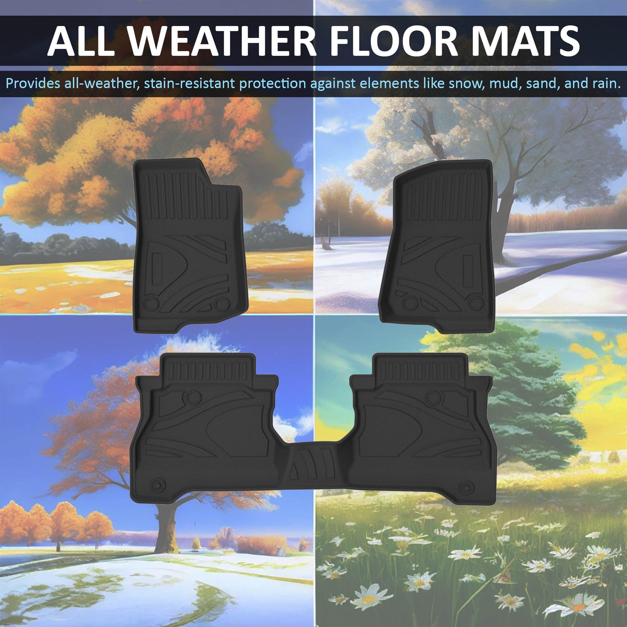 TOTALINER Black Horse Heavy Duty Floor Mat Anti-Skid Black 1.37'' Thickness Compatible with 2020-2024 Jeep Gladiator-FMJGA20