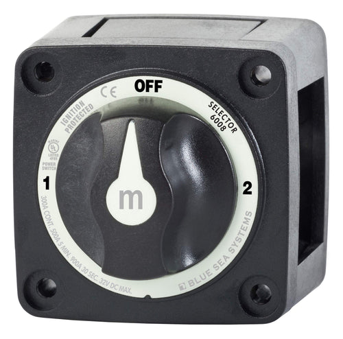 Blue Sea Systems m-Series Mini Battery Switch 6008200 3 Position Selector, Black