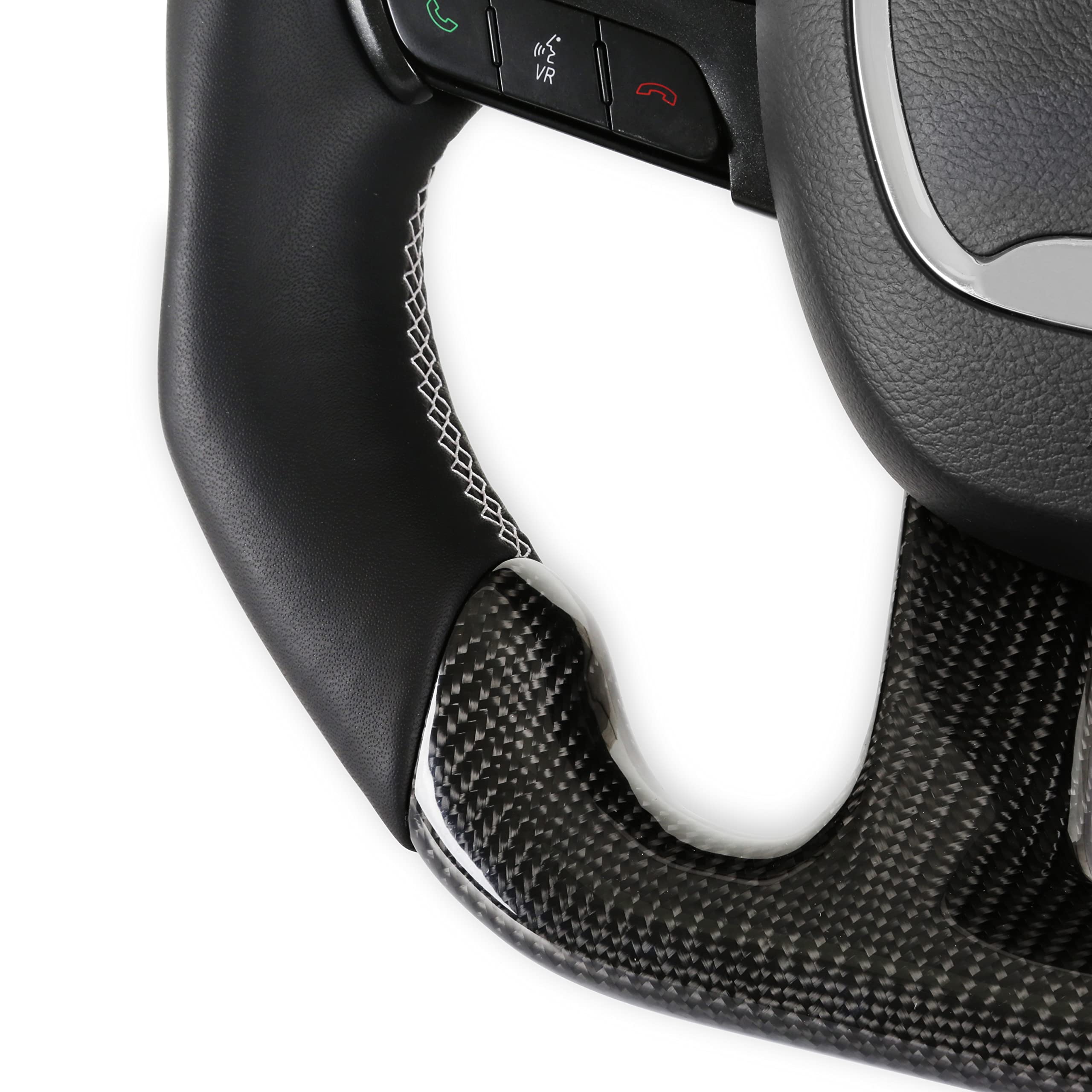 Carbon Fiber Drake Muscle Cars CA950-15 Steering Wheel with Leather Grips Heated