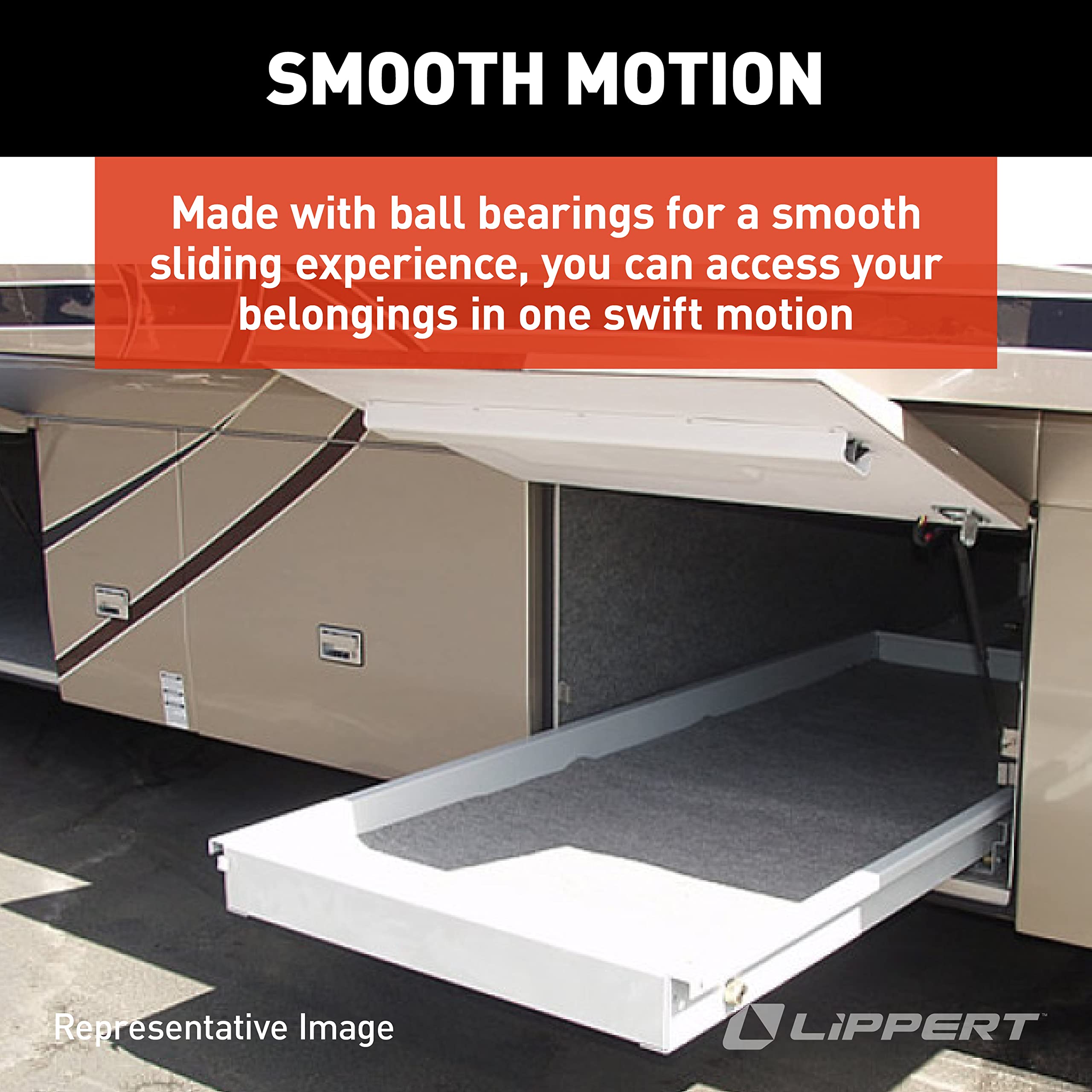 Super Slide I 1000 lbs Capacity RV Cargo Tray and Trim Kit - 70" Rails