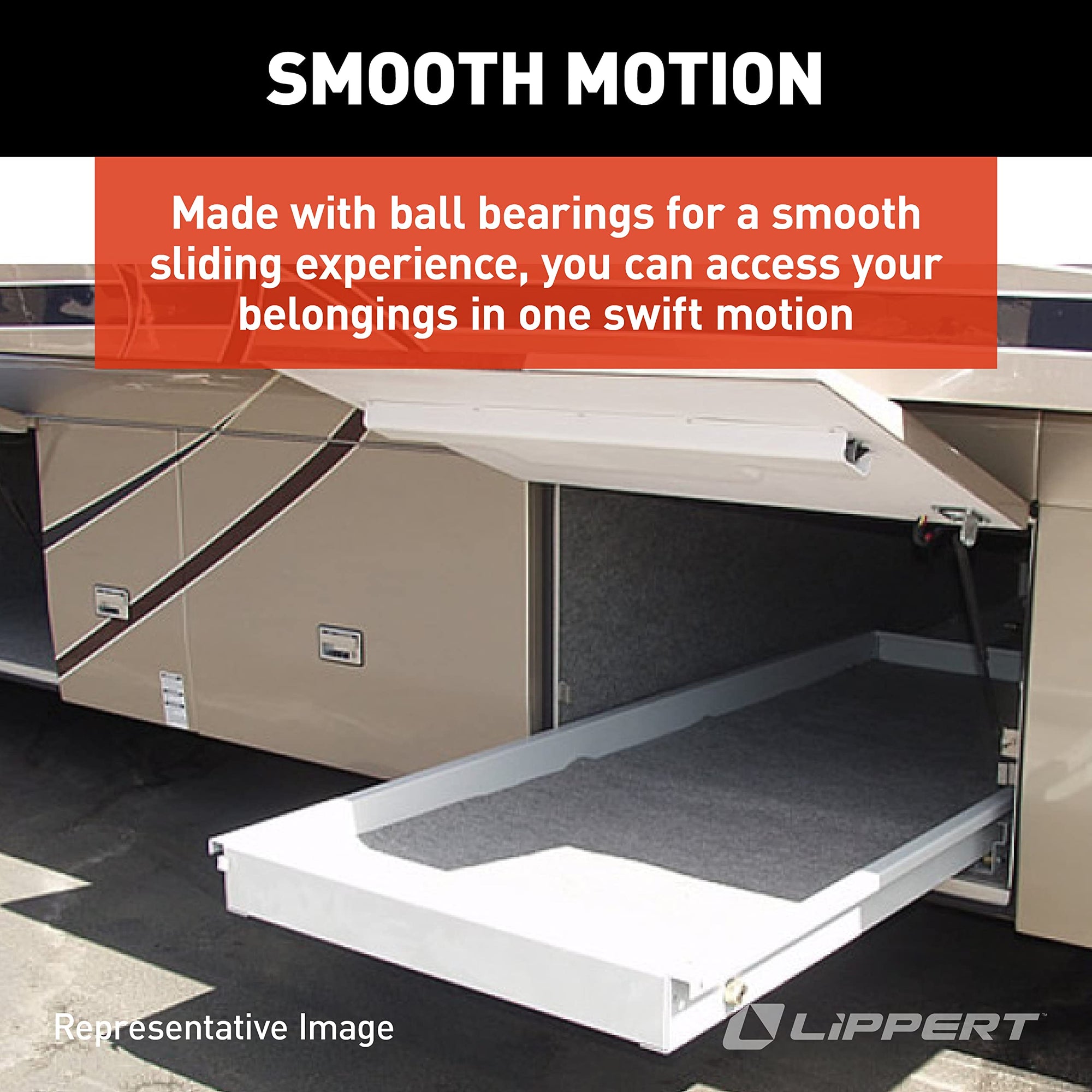 Super Slide I 1000 lbs Capacity RV Cargo Tray and Trim Kit - 70" Rails