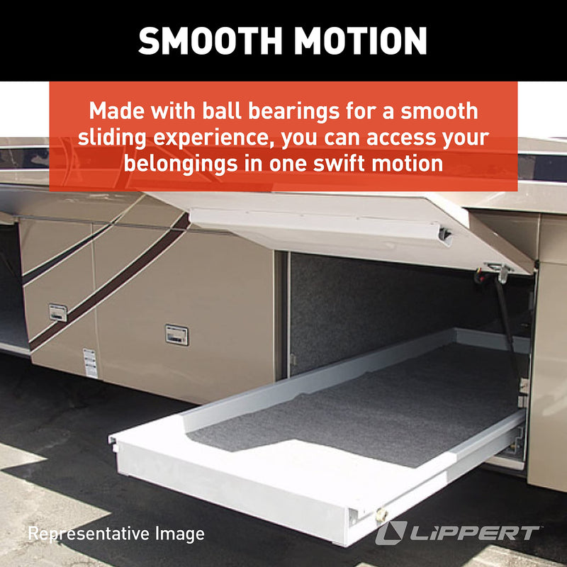 Super Slide I 1000 lbs Capacity RV Cargo Tray and Trim Kit - 70" Rails