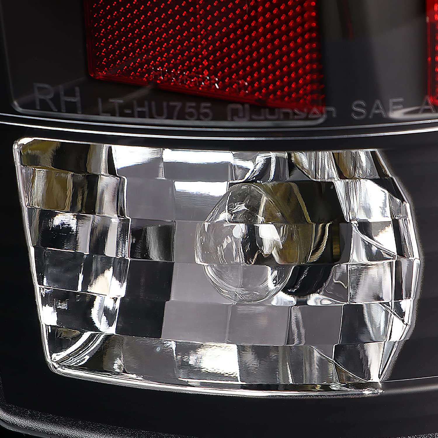 Black LED Bar Tail Lights SPEC-D TUNING Compatible with 2002-2006 Dodge Ram 1500/2500/3500, Left + Right Pair Assembly