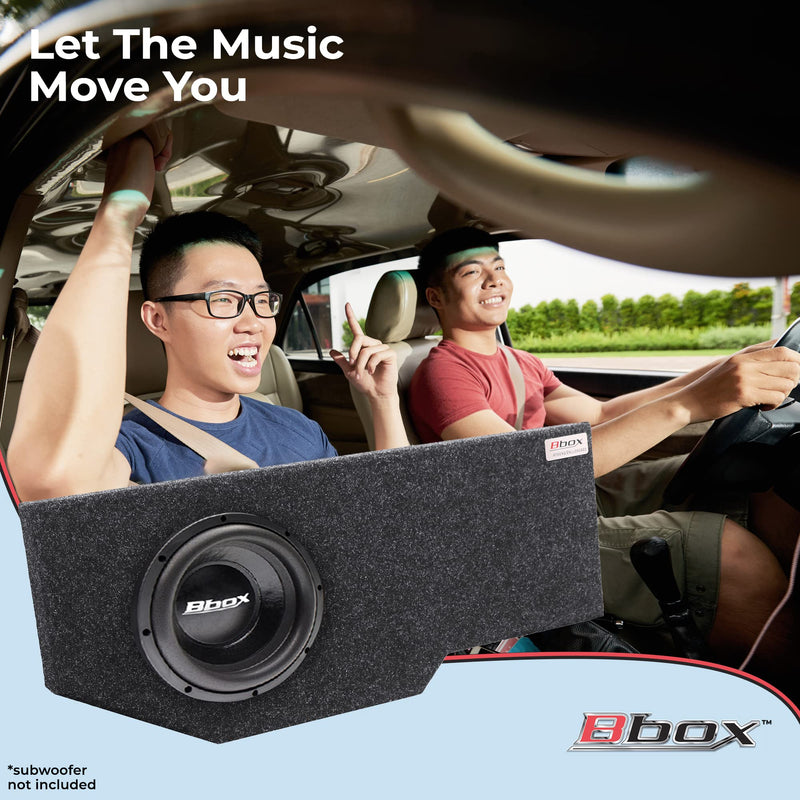 Atrend Single Bbox 10 Inch Subwoofer Sealed Enclosure - Fits 2002 - 2018 Dodge Ram Quad Cab - Carpeted Car Subwoofer Boxes & Enclosures - Subwoofer Box Improves Audio Quality, Sound and Bass - Charcoal