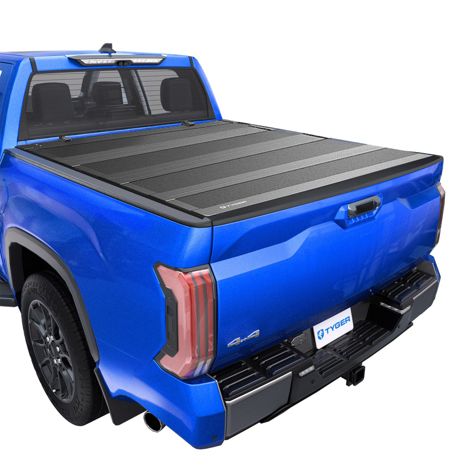 Tyger Auto T4 Low Profile Flip-Up Hard Alloy Four-Fold Truck Bed Tonneau Cover Compatible with 2022-2025 Toyota Tundra | 5.5' (67") Bed | TG-BC4T4426