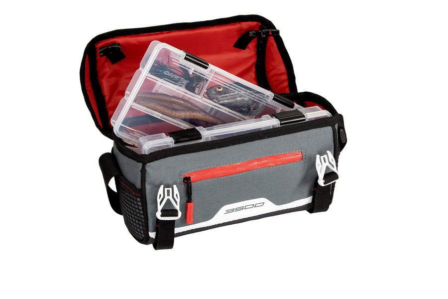 3500 Plano Weekend Series Softsider Tackle Bag, Gray Fabric, Includes 2 3500 Stowaway Storage Boxes, Soft Fishing Tackle Bag for Baits & Lures, Water-Resistant