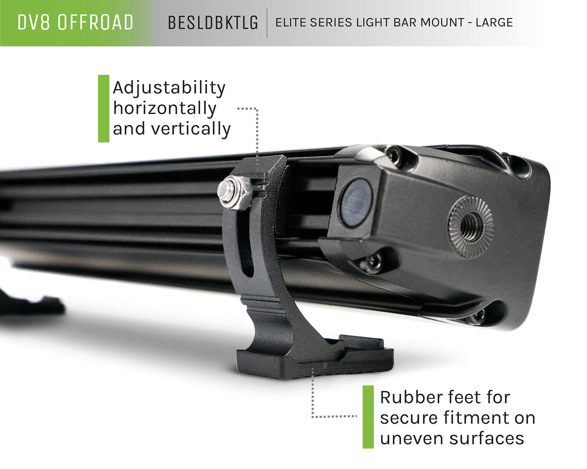 DV8 Offroad | DV8 Elite Series Light Bar Mount | BESLDBKTLG | Large Size for Full Sized LED Light Bars | Sold as Pairs