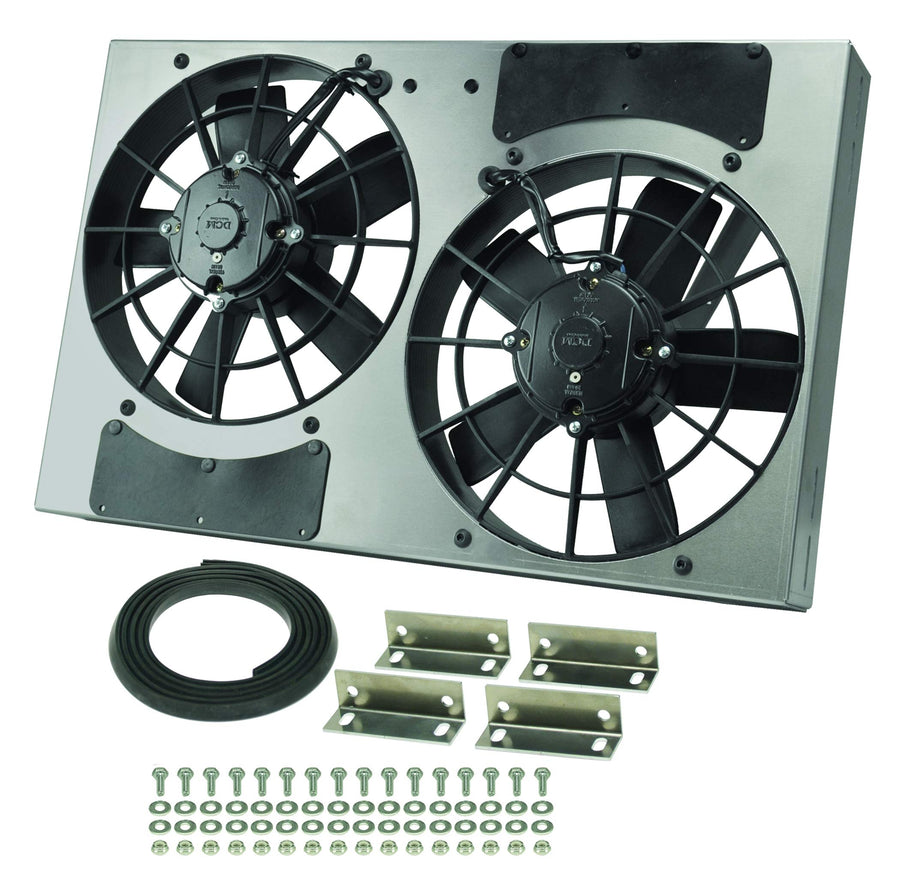 High Output Derale Performance 16831 Gray/Black Dual Radiator Fan