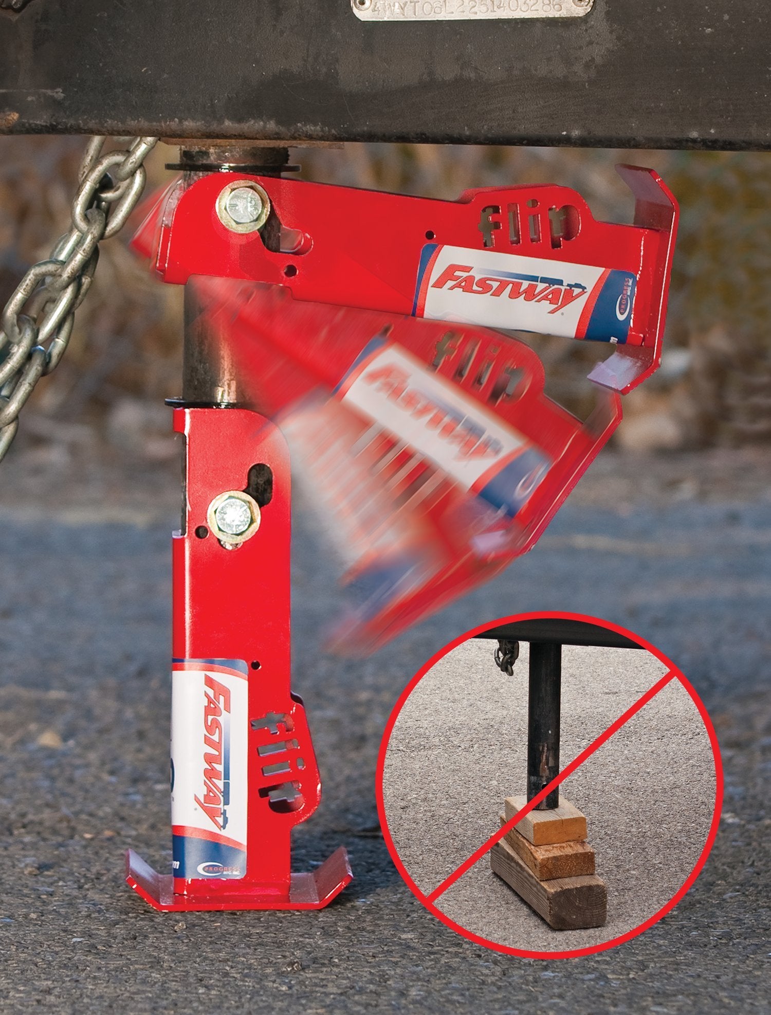 Fastway 88-00-6500 FLIP Trailer Tongue Automatic Fold-Up Jack Foot Plate for 2 1/4" Jacks-6" Extension (2-Inch Inner Jack Tube)