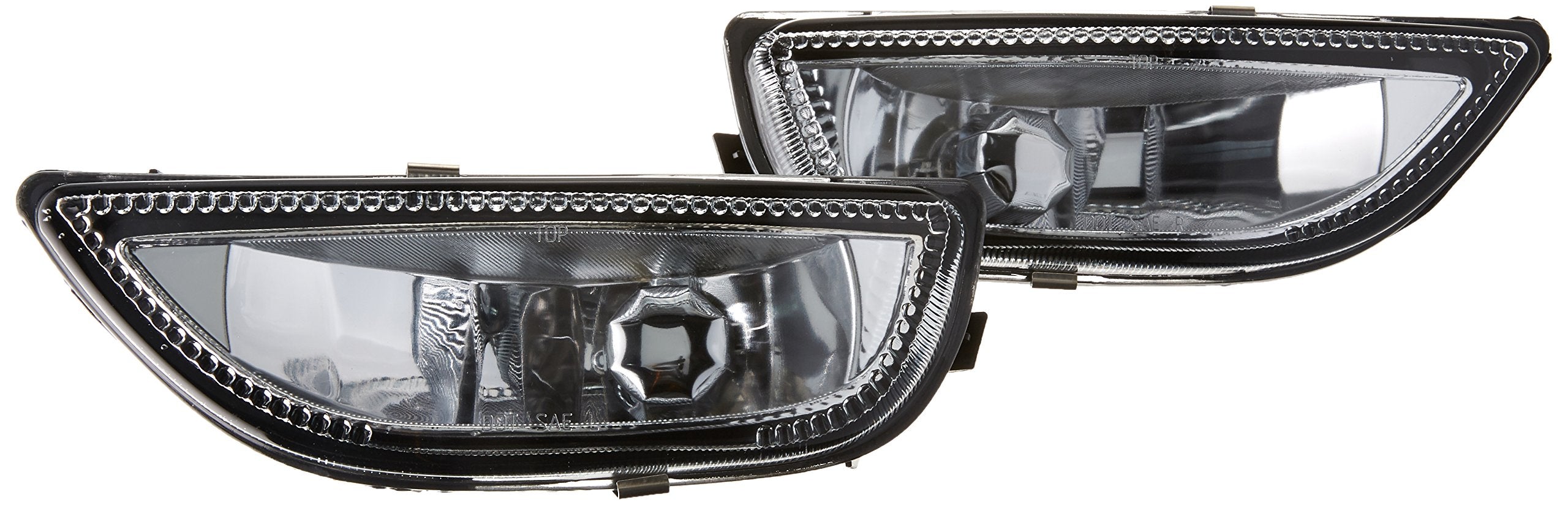 Fog Lights Assembly Winjet OEM Series for [2001-2002 Toyota Corolla] Driving Fog Lights Replacements Halogen Bulbs/Brackets/Frame Fog Lamps, Driver and Passenger Side Clear Lens