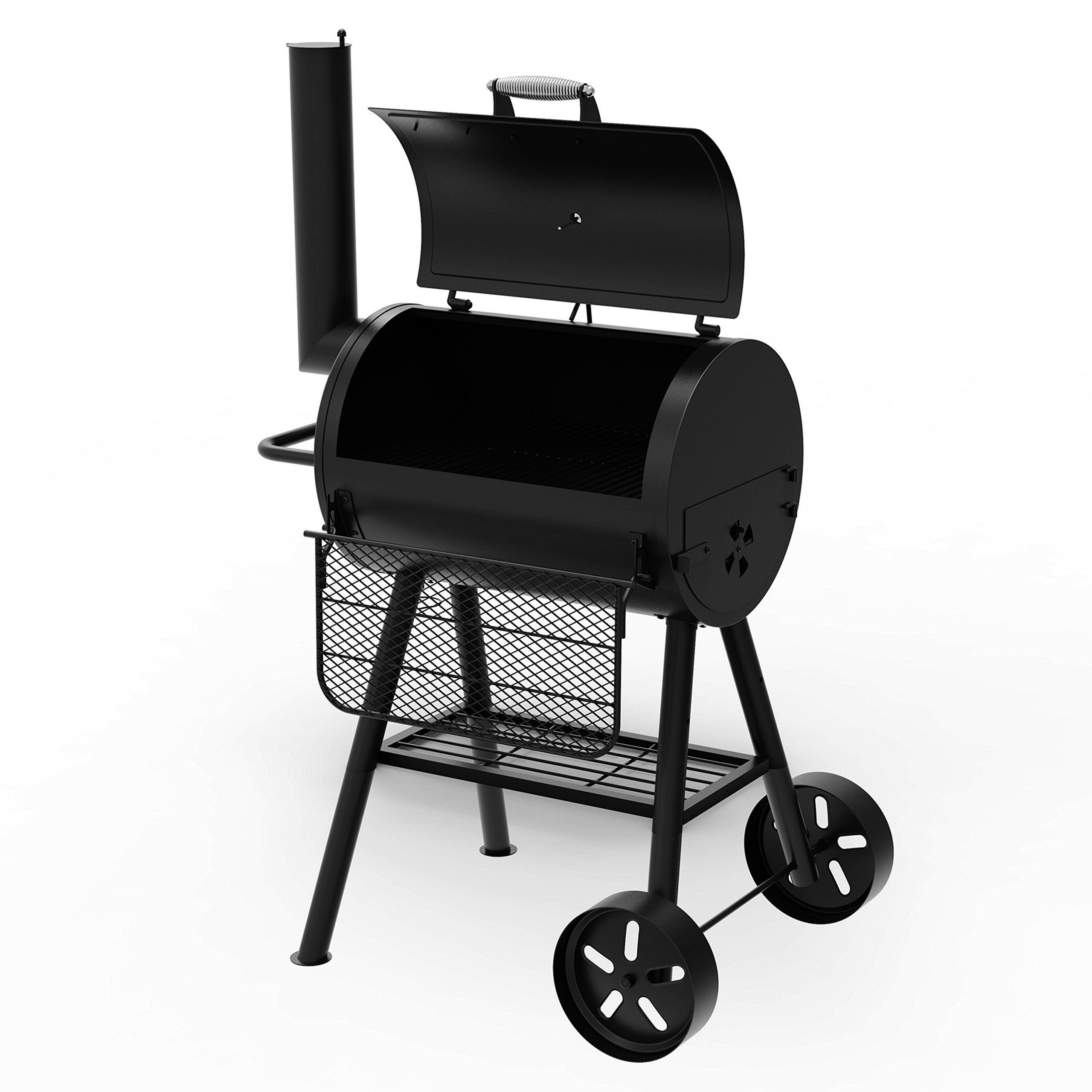 Dyna-Glo Heavy-Duty Compact Barrel Charcoal Grill DGSS443CB-D, Black powder coat