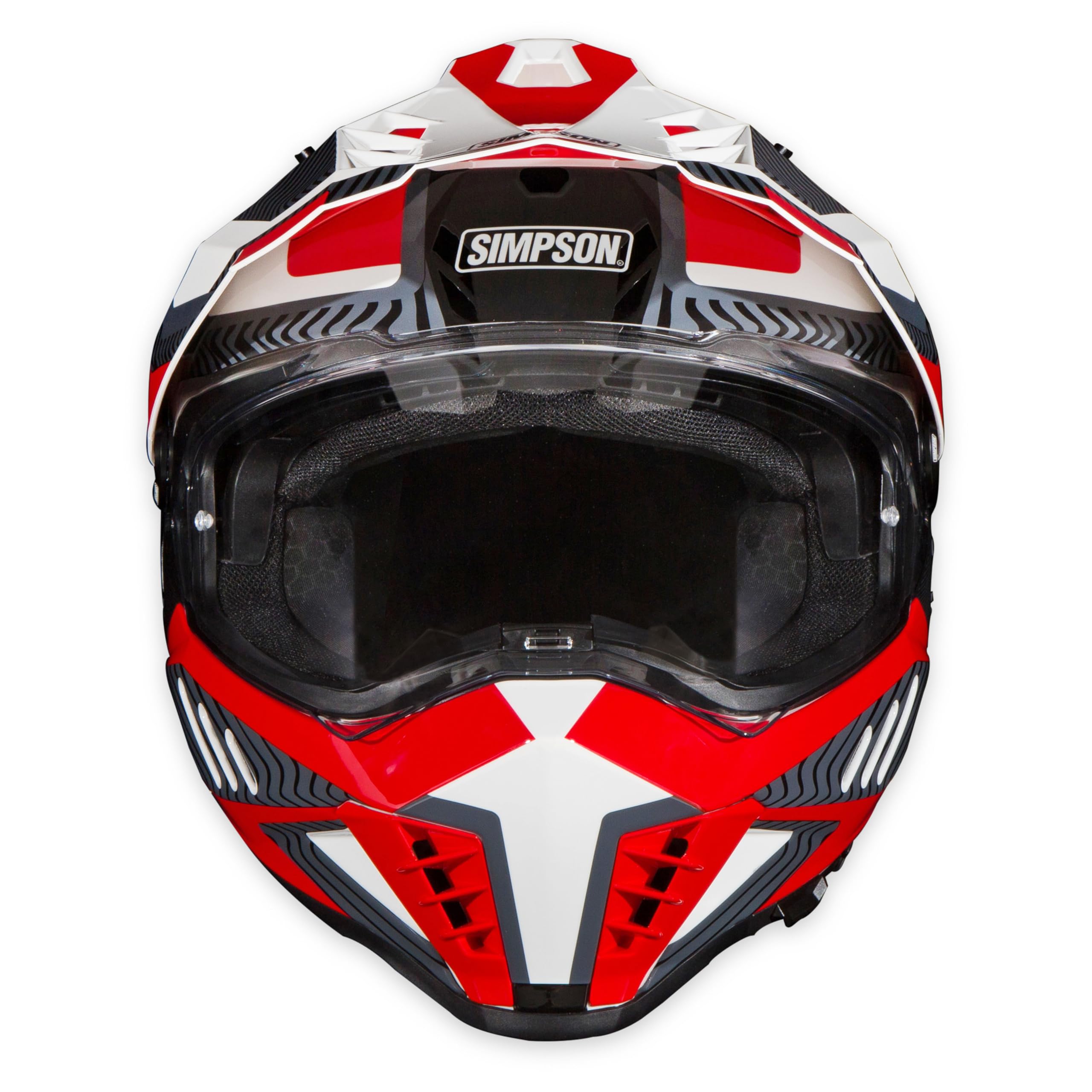 Mojave Red Simpson Xcursion Bandit Motorcycle Helmet - XS | Off Road Dirt Bike UTV Motocross ATV | Full Face | Removable Peak | Clear Pinlock Anti-Fog Visor Shield | DOT ECE Certified (XBMWRGXS)