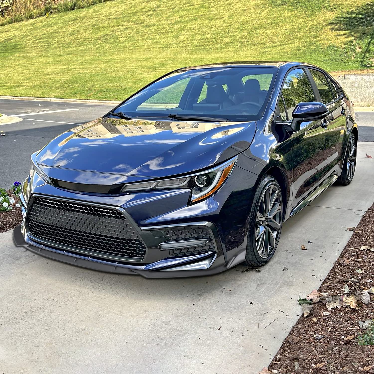Matte Black Spec-D Tuning Front Bumper Lip Body Kit Spoiler Splitter Compatible with 2019-2022 Toyota Corolla