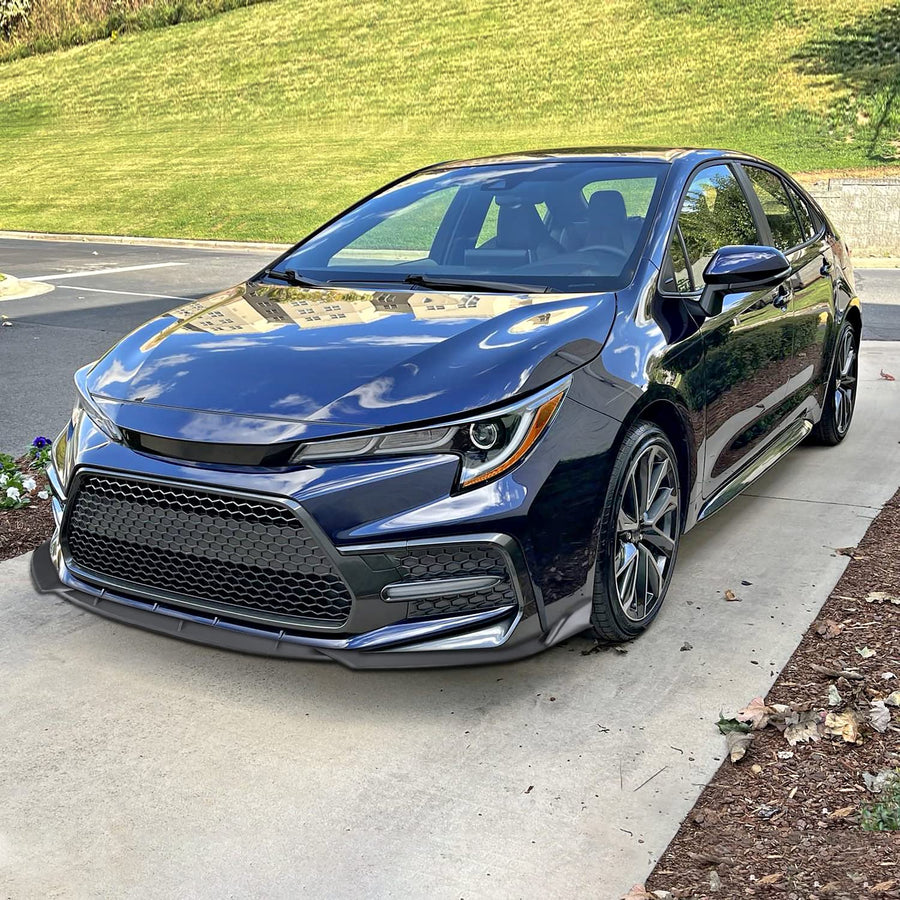Matte Black Spec-D Tuning Front Bumper Lip Body Kit Spoiler Splitter Compatible with 2019-2022 Toyota Corolla