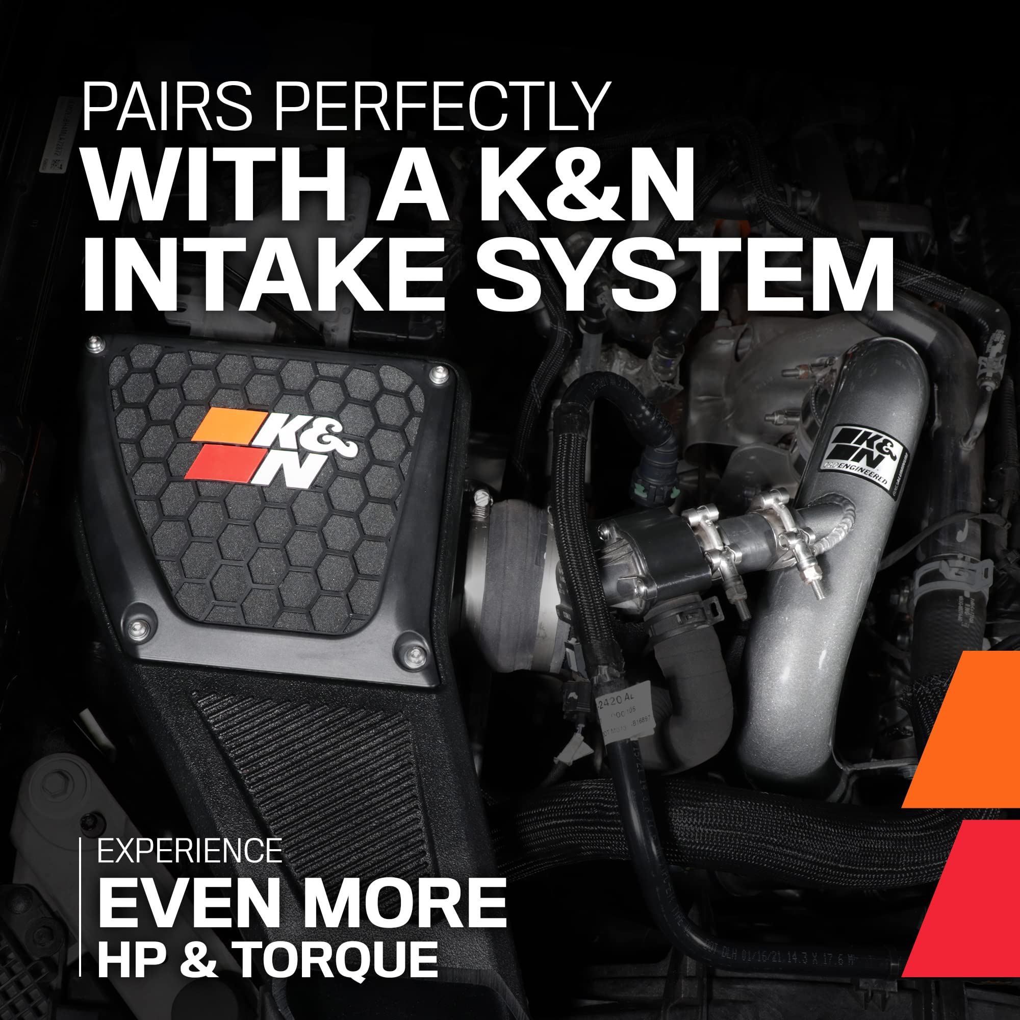 K&N Cold Air Intake System: High-Flow Air-Filter, Horsepower & Increase Performance: Compatible with 2020-2024 CHEVROLET Silverado 2500 HD & 3500 HD; 2020-2024 GMC Sierra 2500 HD & 3500 HD; 77-1011KC