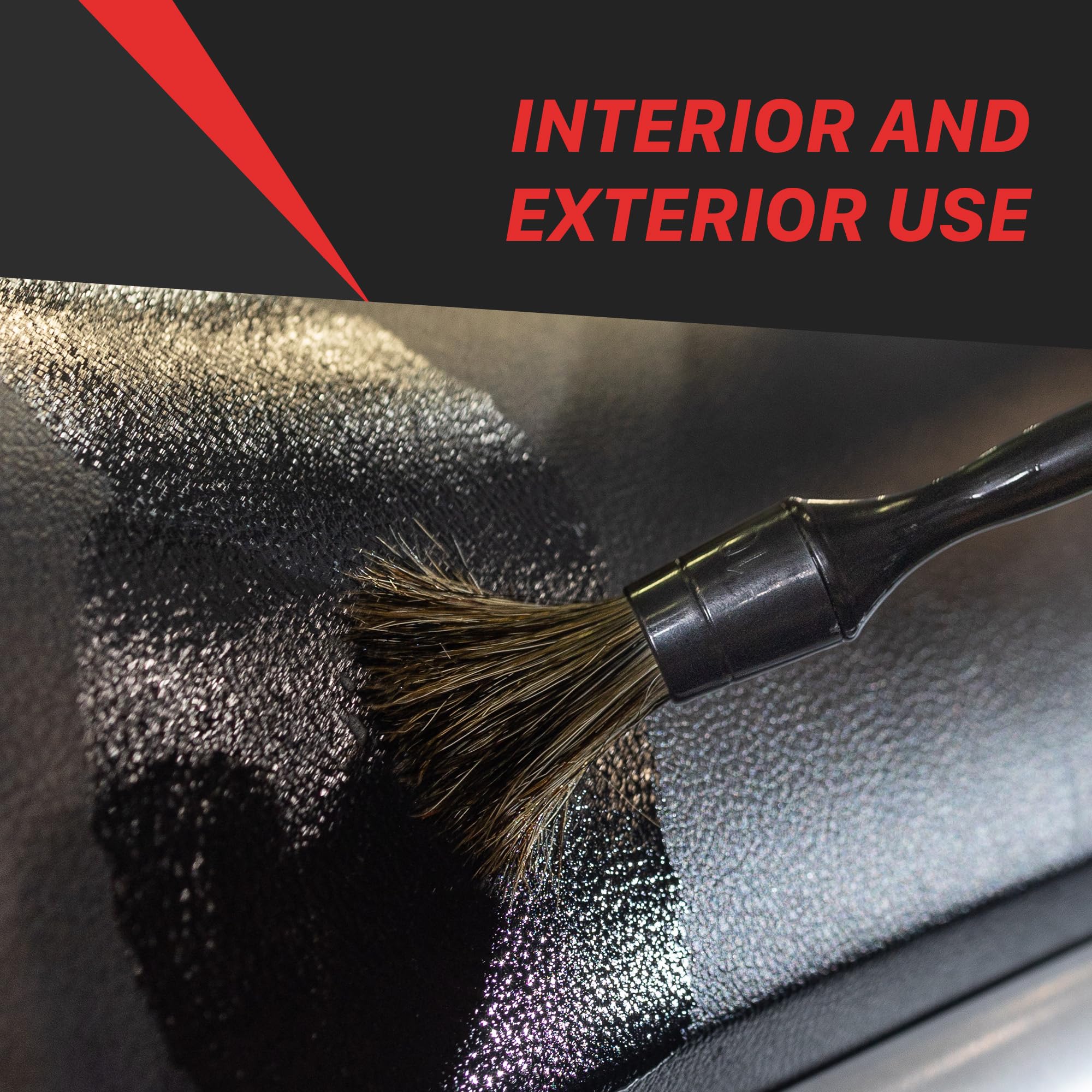 Maxshine Premium Universal Natural Boar’s Hair Detailing Brush #10 | Durable Plastic Handle with No-Shed Bristles | Gentle Cleaning Brush for Engine Bays, Wheels, Interiors, Air Vents & Car Detailing