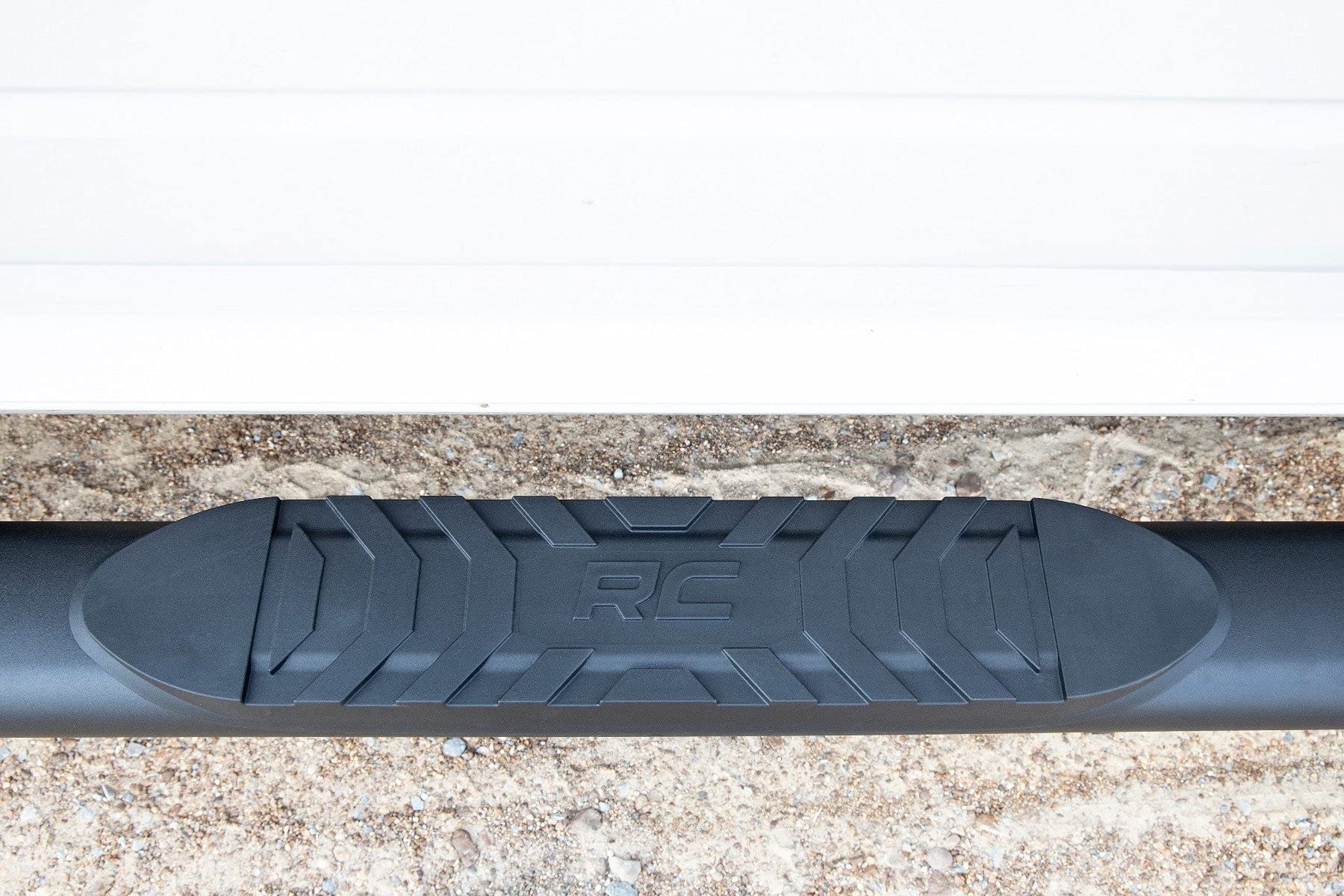 Rough Country Nerf Steps Oval for Ram 1500/2500/3500 (2010-2025) Crew Cab - OEM Style Rails with Built-in Side Steps
