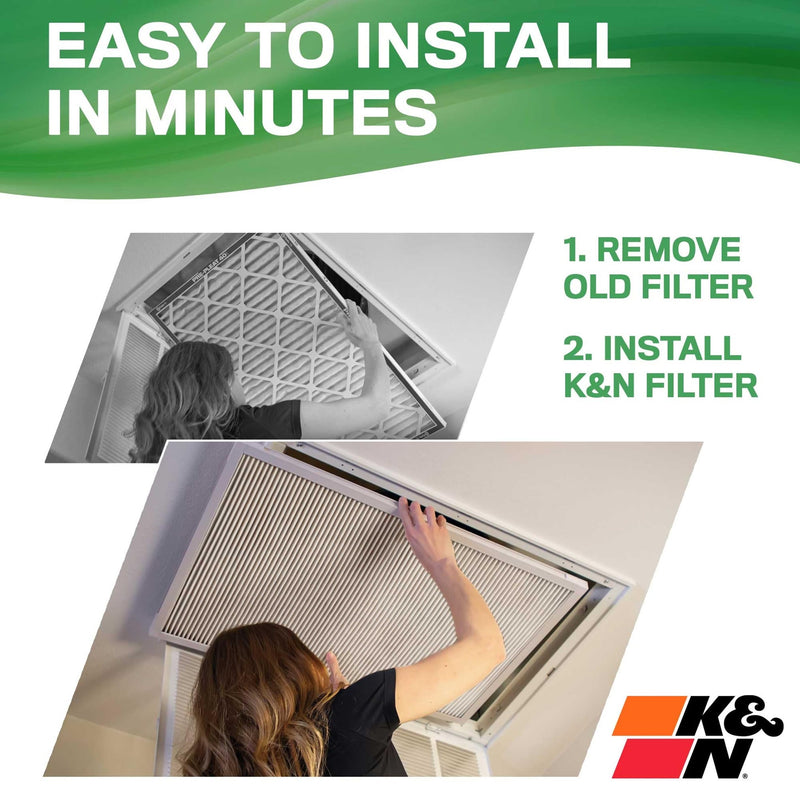 K&N HVAC Furnace Air Filter 10x20x1, Lasts a Lifetime, Washable, Merv 11, the Last Filter You Will Ever Buy, Breathe Safely at Home or in the Office, HVC-11020