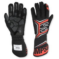 MGMR Simpson Racing Magnata Gloves Black/Red Medium - Pair